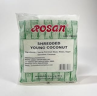 Rosan Shredded Young Coconut (Buko) 16 Oz per Pack (4-PACK)
