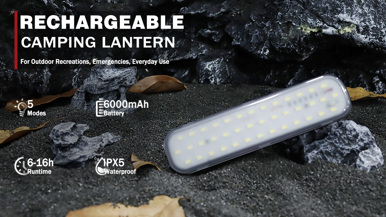 Lanterne Solaire LED 40 LEDs – Rechargeable USB-C Et Solaire, 6000mAh, Magnétique Et Crochet