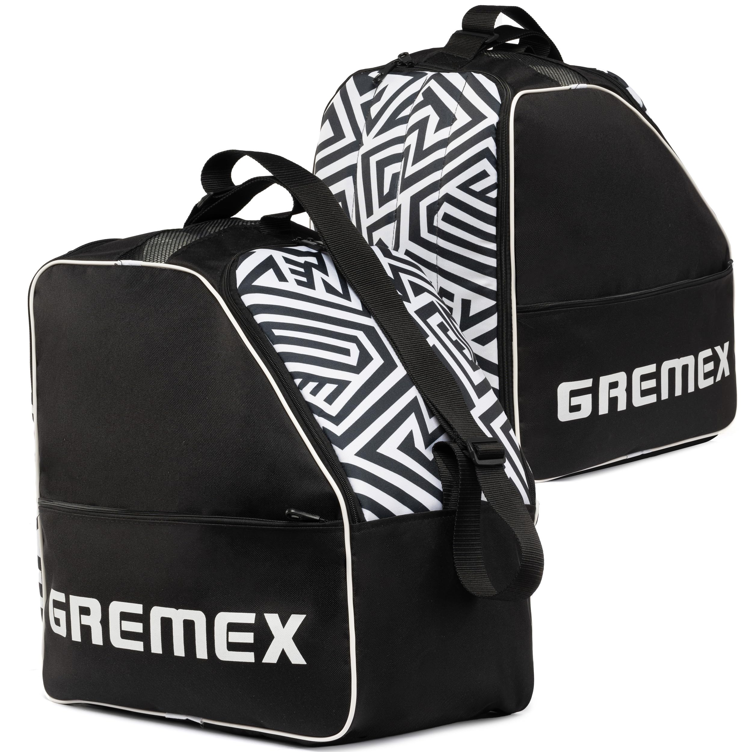 Skischuhtasche mit Helmfach - Wasserfester Skischuhrucksack für Skischuhe und Helm - Widerstandsfähig mit Titan-Nähten - Bequem für Transport, Reisen und Schutz Ihrer Ausrüstung