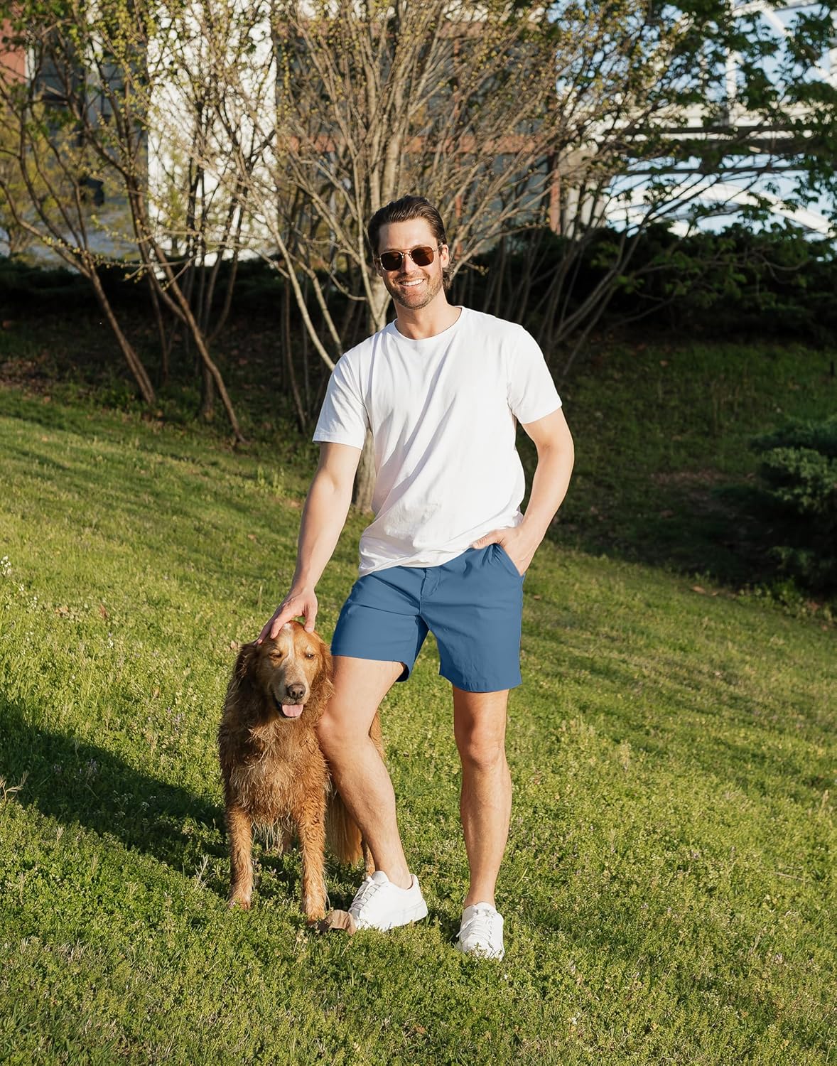 Pudolla Men's Casual Shorts 7/9 Inch Golf Shorts Stretch Dress Work Shorts for Men with 4 Pockets Quick Dry Lightweight - Image 3