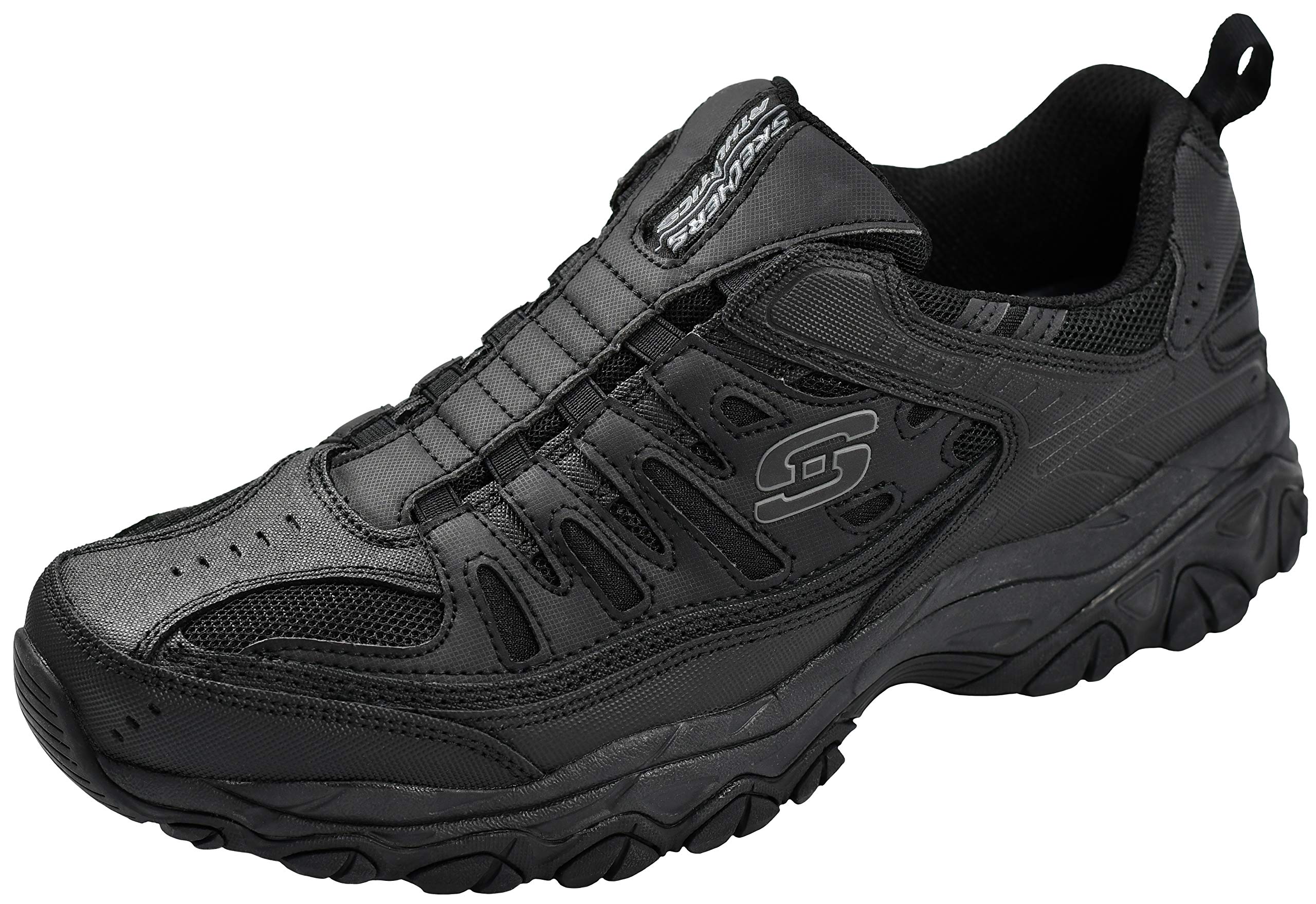 Skechers Sport Men's Afterburn M. Fit Wonted Loafer,Black/Charcoal,12 4E US