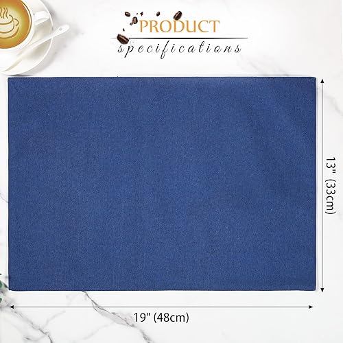 Miniatura 2 de Juego de 12 manteles individuales rectangulares para mesa de comedor, a granel, lavables a máquina, resistentes al calor, de algodón, lino, para