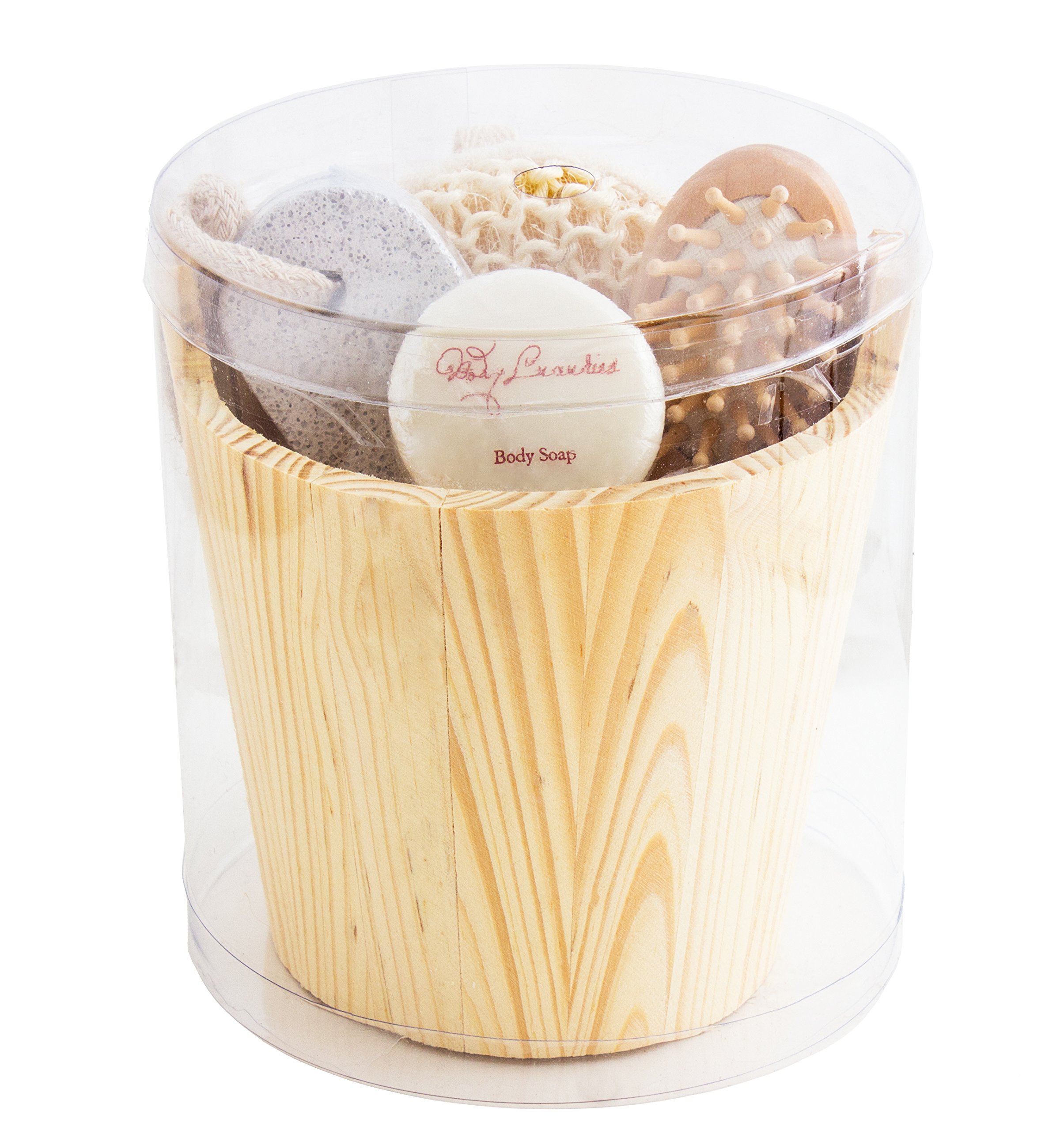 BRUBAKER Cosmetics Coffret de bain & bien-être 5 Pièces Baquet en Bois