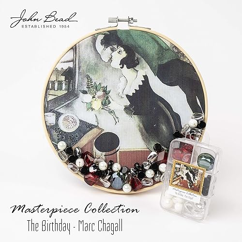 Miniatura 3 de John Bead Masterpiece Collection - Caja de cuentas de cristal con diseño de flores (3.00 oz), diseño de Marc Chagall