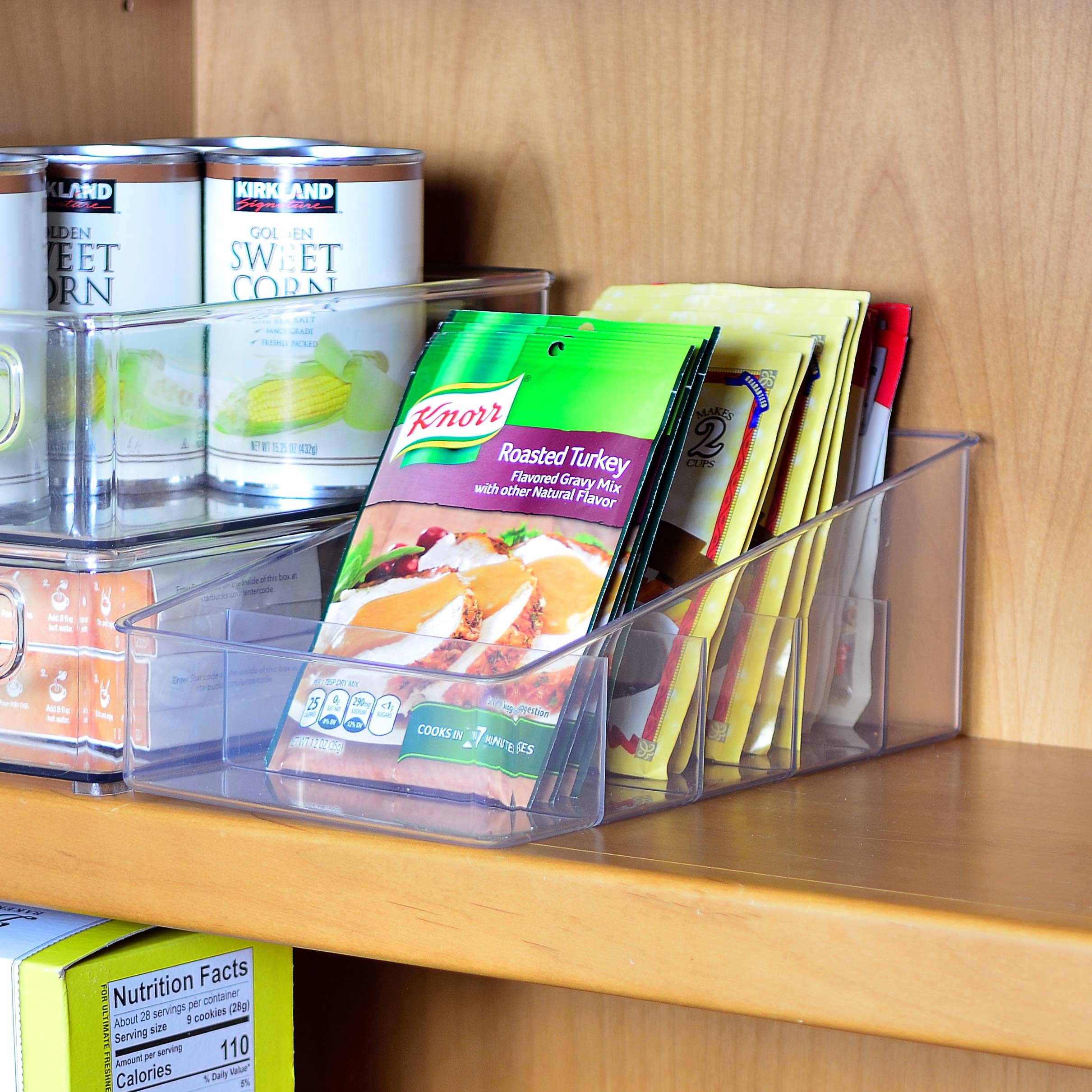 Youngever Plastic Kitchen Packet Storage Organiser, 27cm x 15cm x 10cm