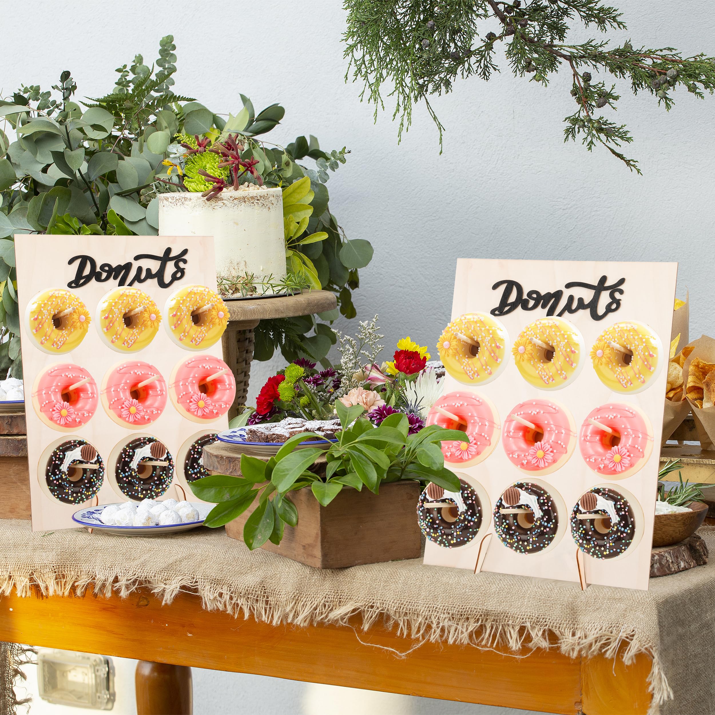 3 Stück Donut Ständer Set Holz Donut Wand Display Produktbild-Vorschau 8
