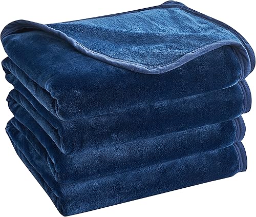 Miniatura 8 de ELNIDO QUEEN Manta de forro polar para sofá, color azul marino, manta de cama de 10.41 ozm, suave, ligera, mullida, acogedora y cálida, 90 x 90