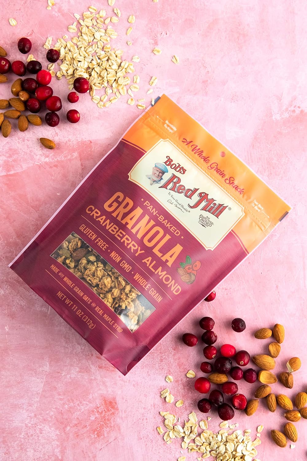 Bob's Red Mill Cranberry Almond Granola, 11oz (Pack of 6) - Non GMO, Whole Grain, Kosher