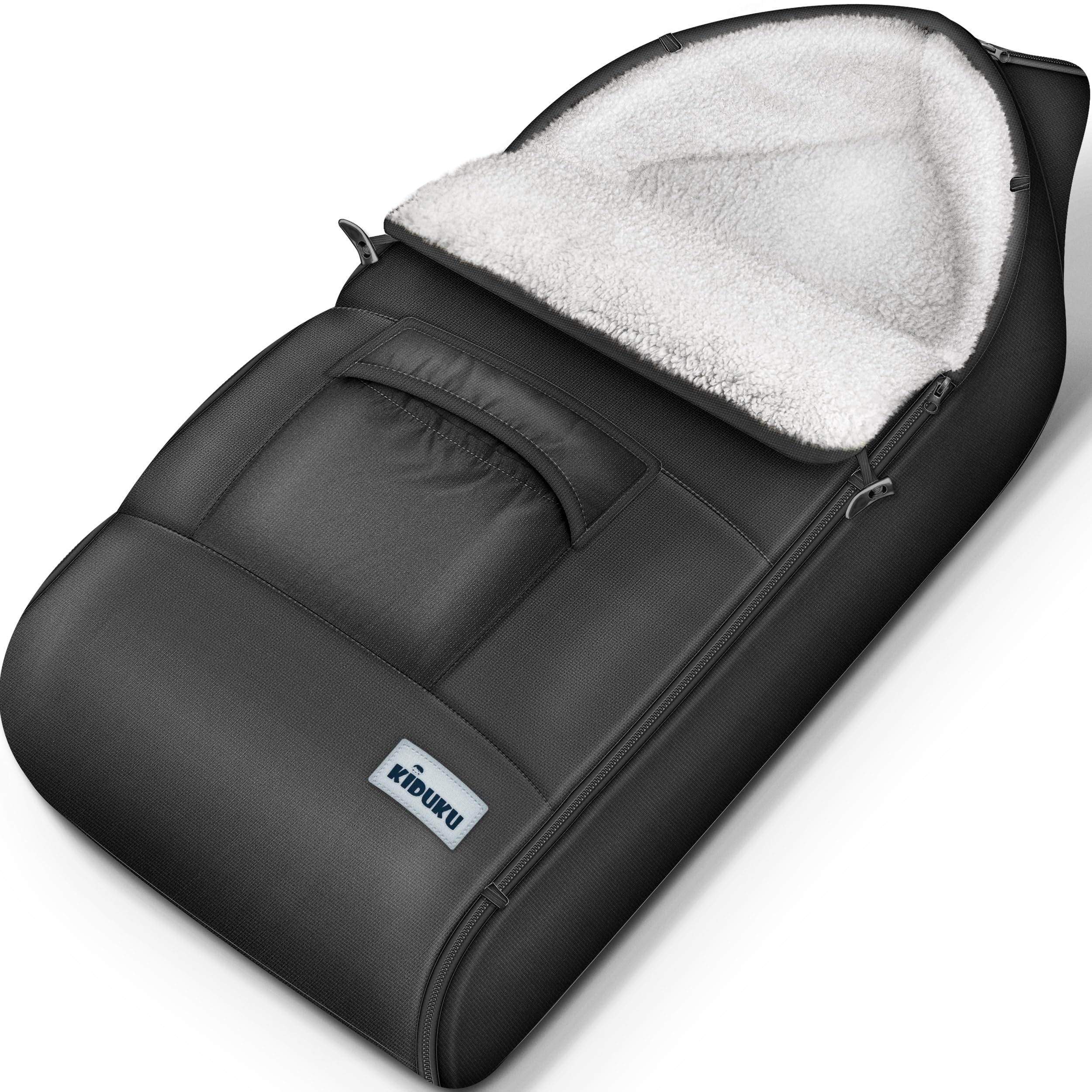KIDUKU Chancelière pour Poussette - Sac de Couchage bébé Lavable | Couvre-Pieds pour Coque bébé avec Fermeture éclair et Grande Poche