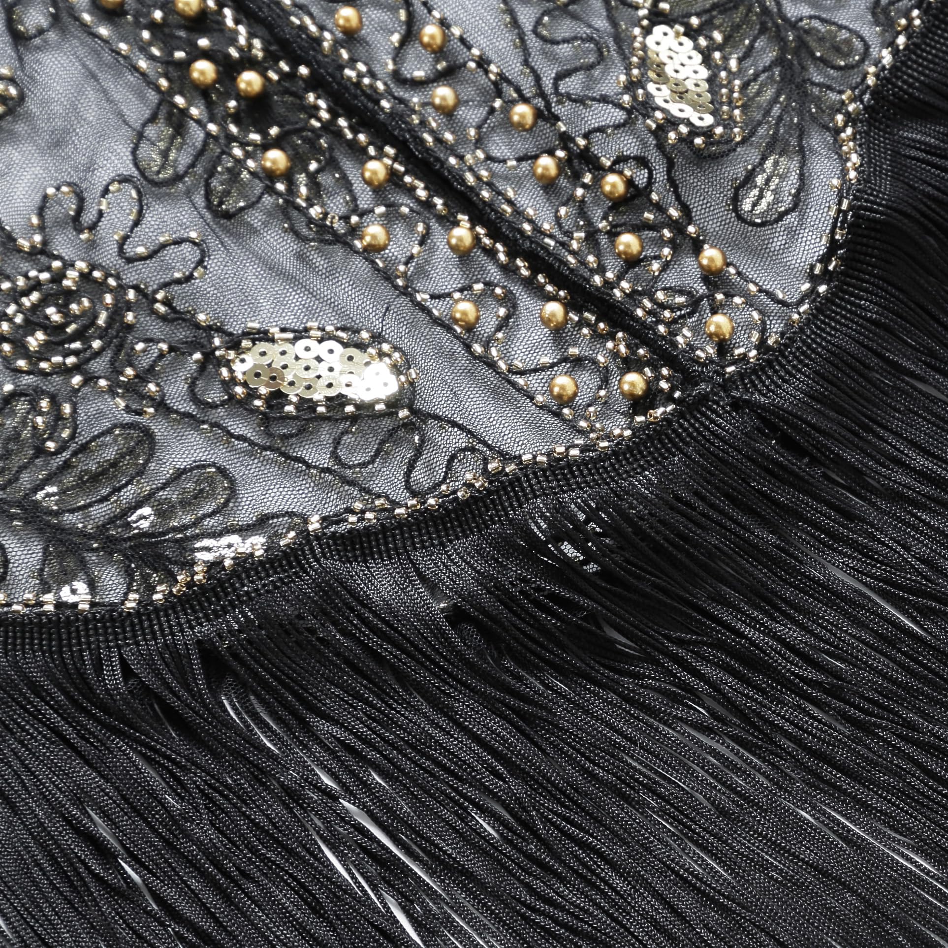 1920s Stola Damen Pailletten Umschlagtücher für Abendkleid Retro Stola Frauen Gatsby Party Schal Kostüm Accessoires Flapper Abdeckung