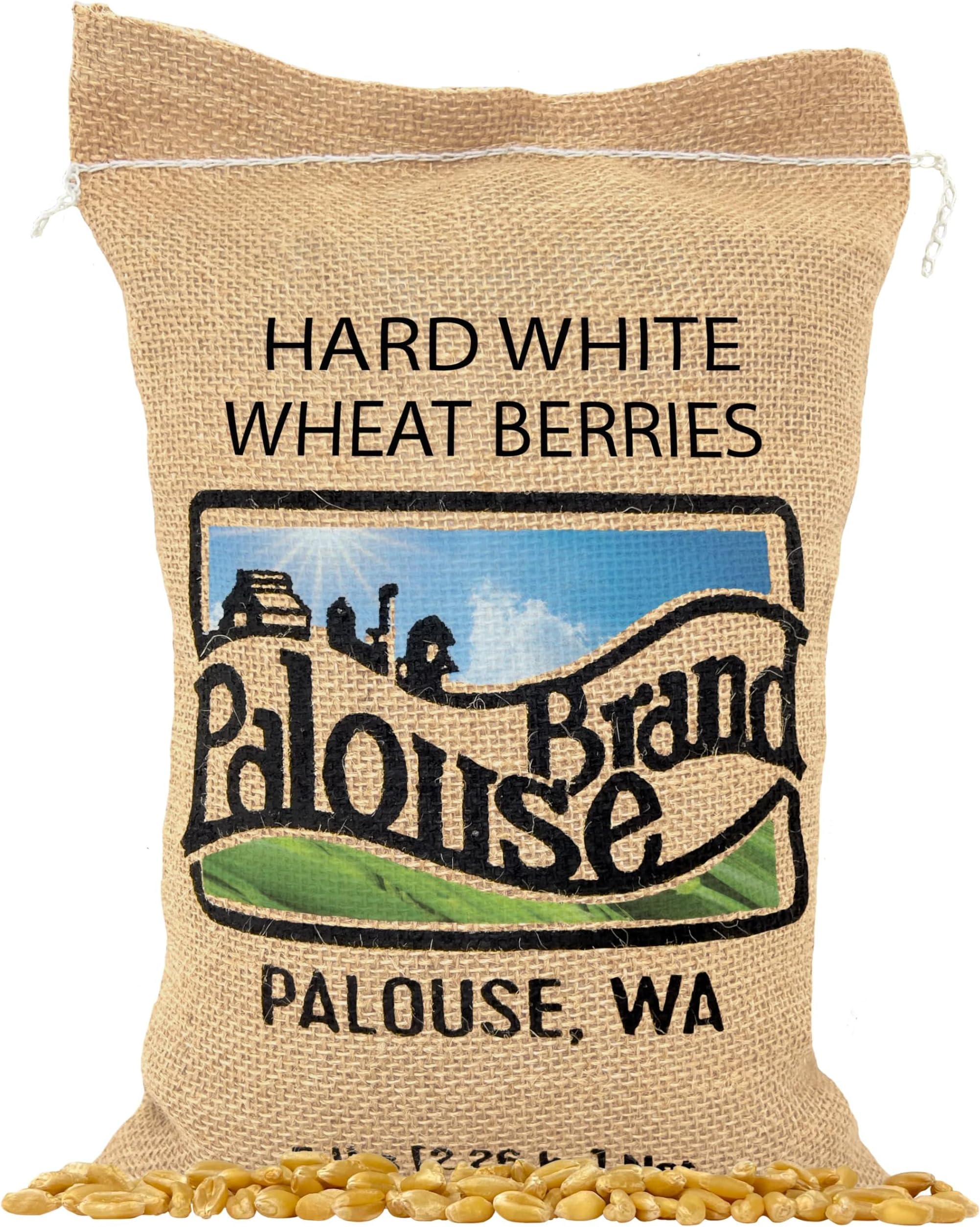 Hard White Wheat Berries ? 100% Desiccant Free ? 5 lbs ? Non-GMO Project Verified ? Kosher Parve ? USA Grown ? Field Traced ? Burlap Bag