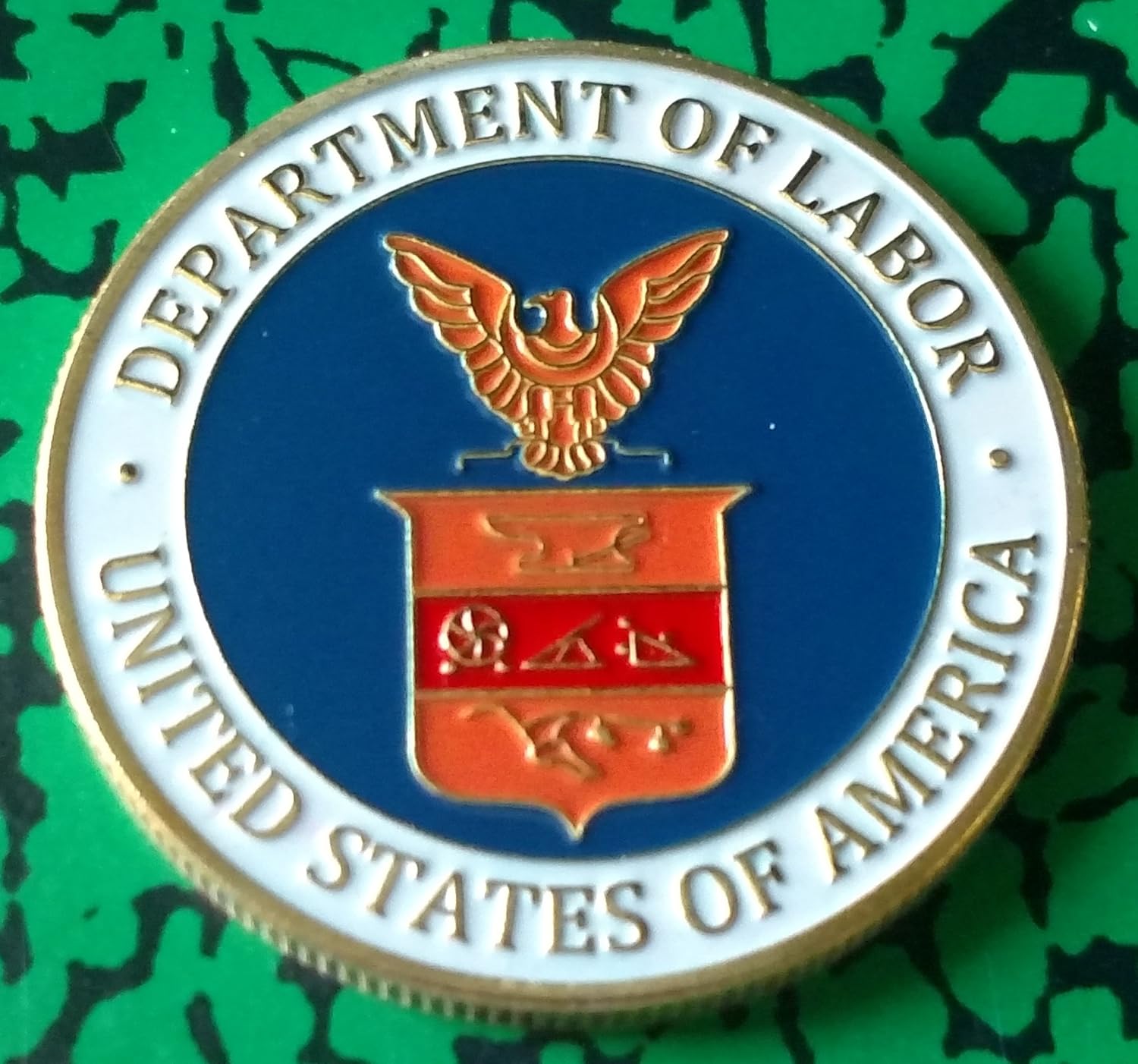 US DOL Department of Labor Colorized Challenge Art Coin Thumbnail