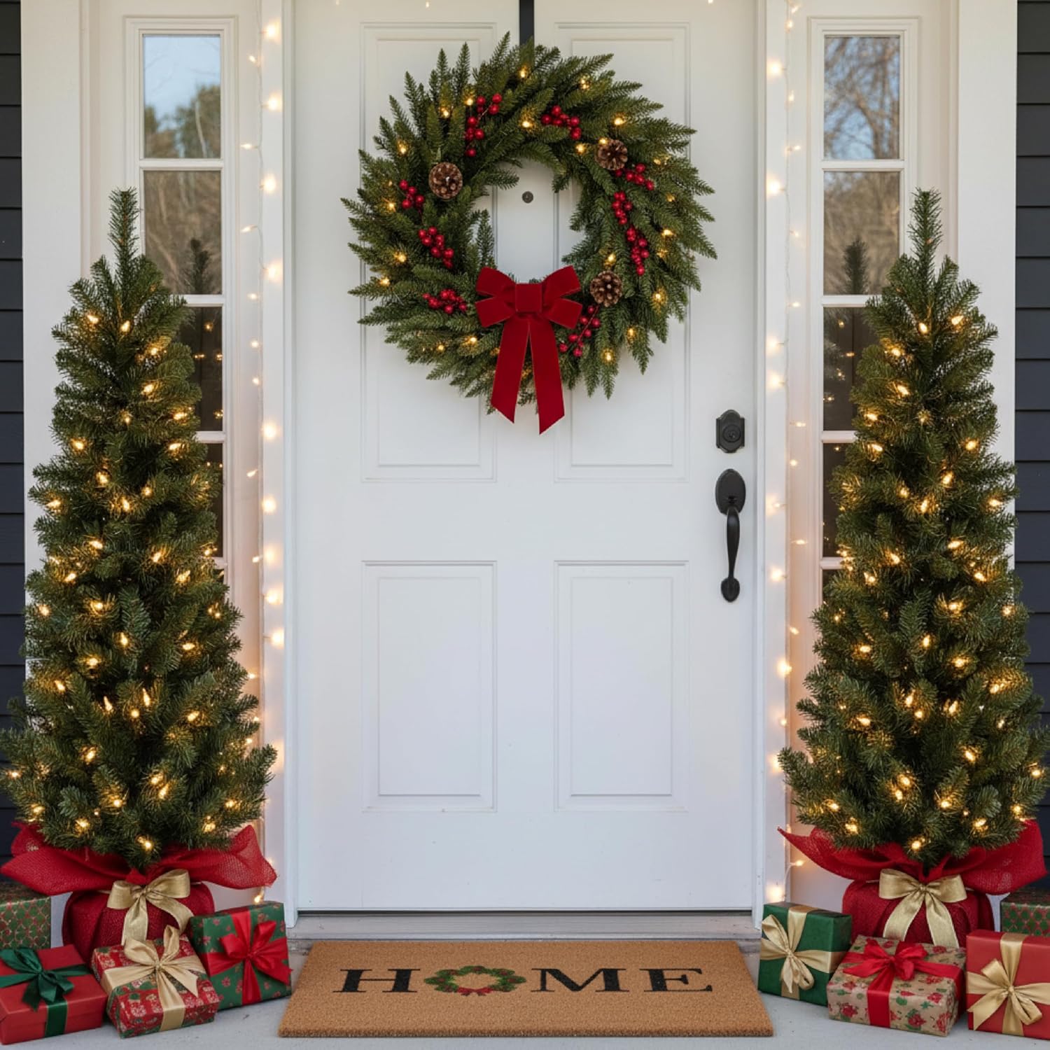 Calloway Mills Christmas Wreath Doormat (Home, 17" x 29" x 0.60")