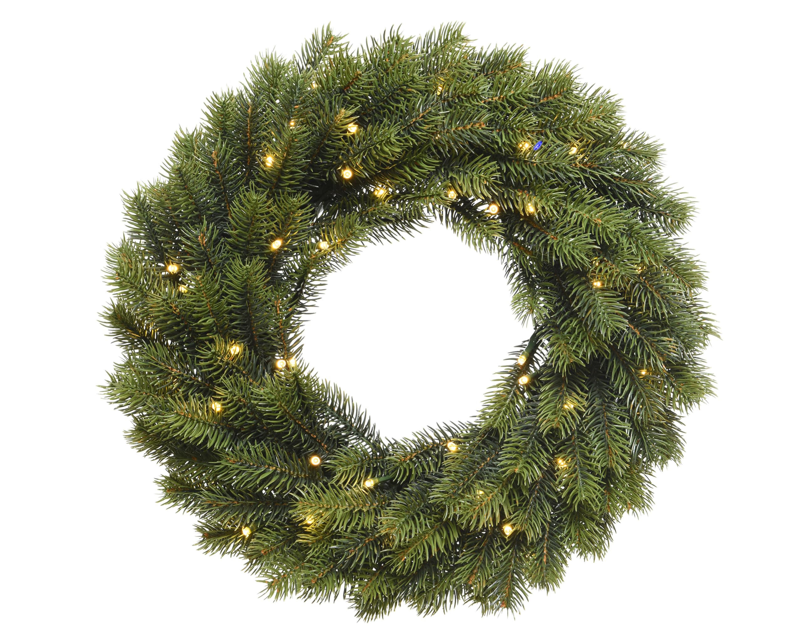 Kaemingk Adventskranz, Künstlicher Tannenkranz 40cm mit LED Lichtern