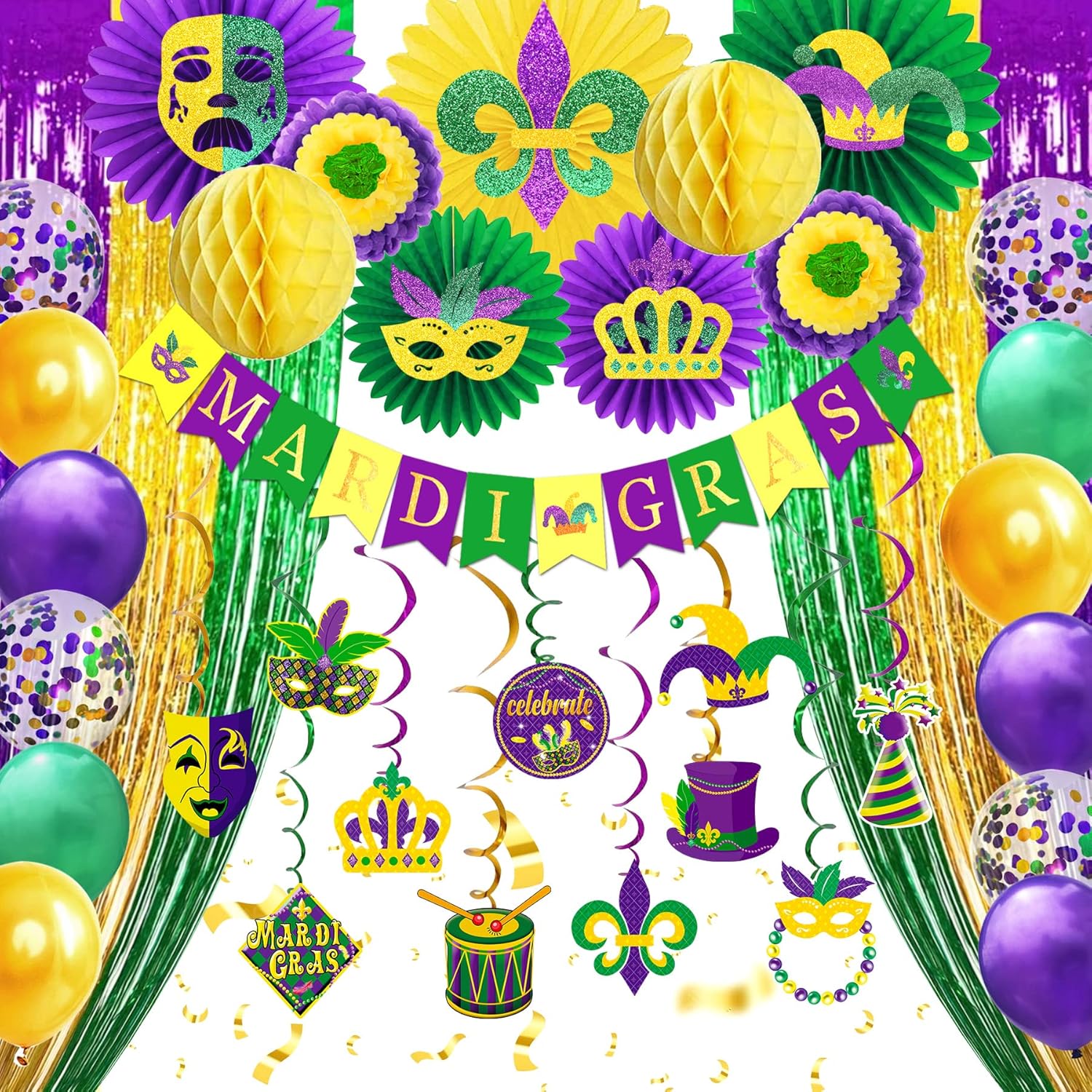 Amazon.com: Nalyee Mardi Gras Decorations Party Supplies, Mardi Gras ...