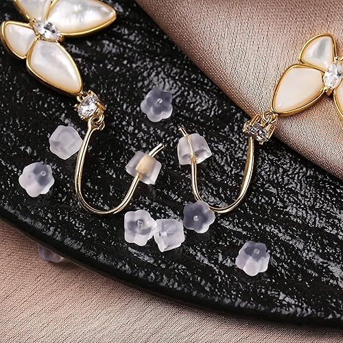 Miniatura 47 de Parte trasera de goma para aretes de goma suave y transparente para tachuelas, aretes de silicona hipoalergénica, tapón de repuesto para mujeres
