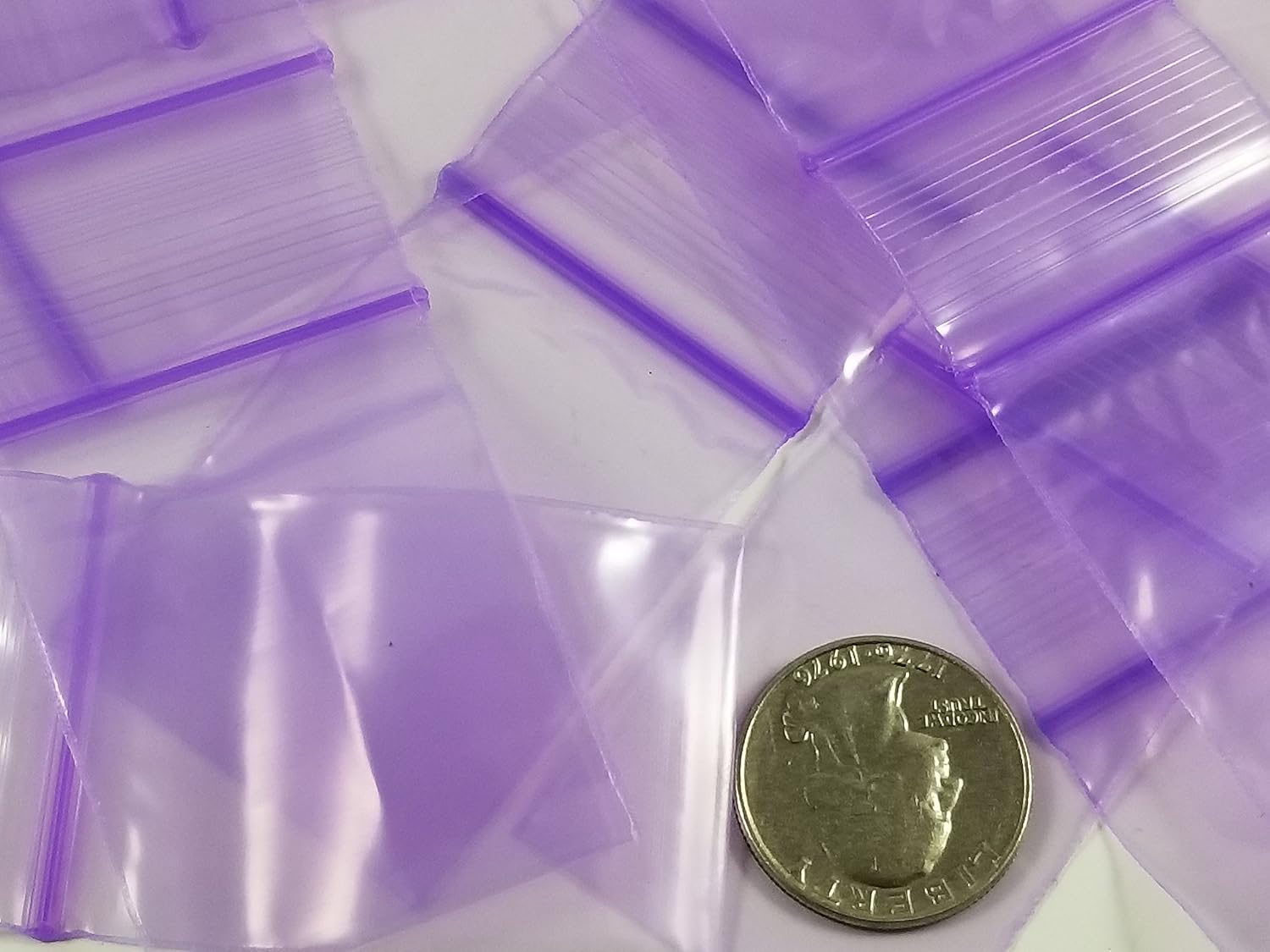 1520 Original Mini Ziplock 2.5mil Plastic Bags 1.5 x 2 Reclosable Baggies (Clear) … (Purple)