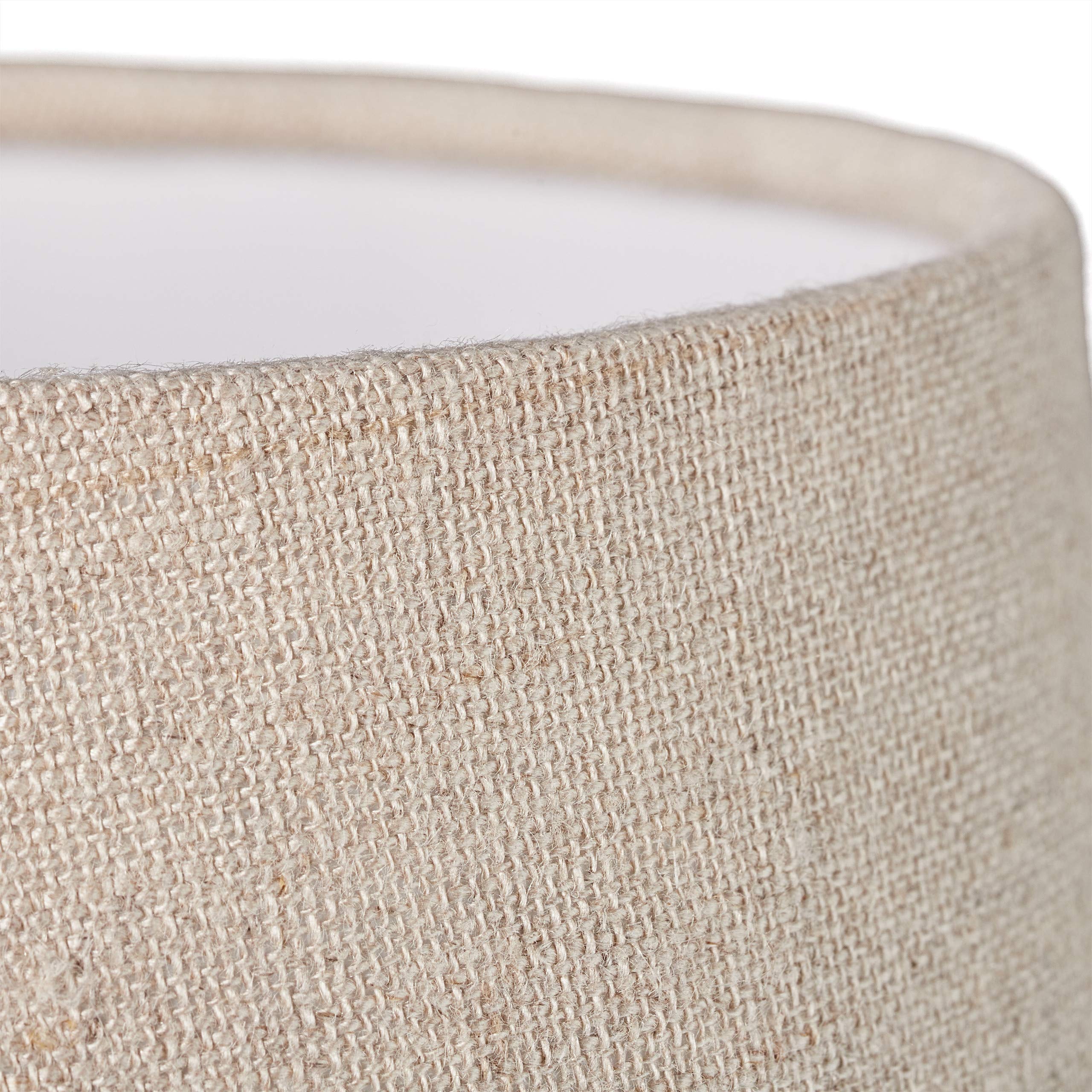 Relaxdays Lampada da Parete Vintage, Regolabile, Applique con Manopola, Paralume Stoffa, 23 x 15 x 21 cm, Beige/Argento