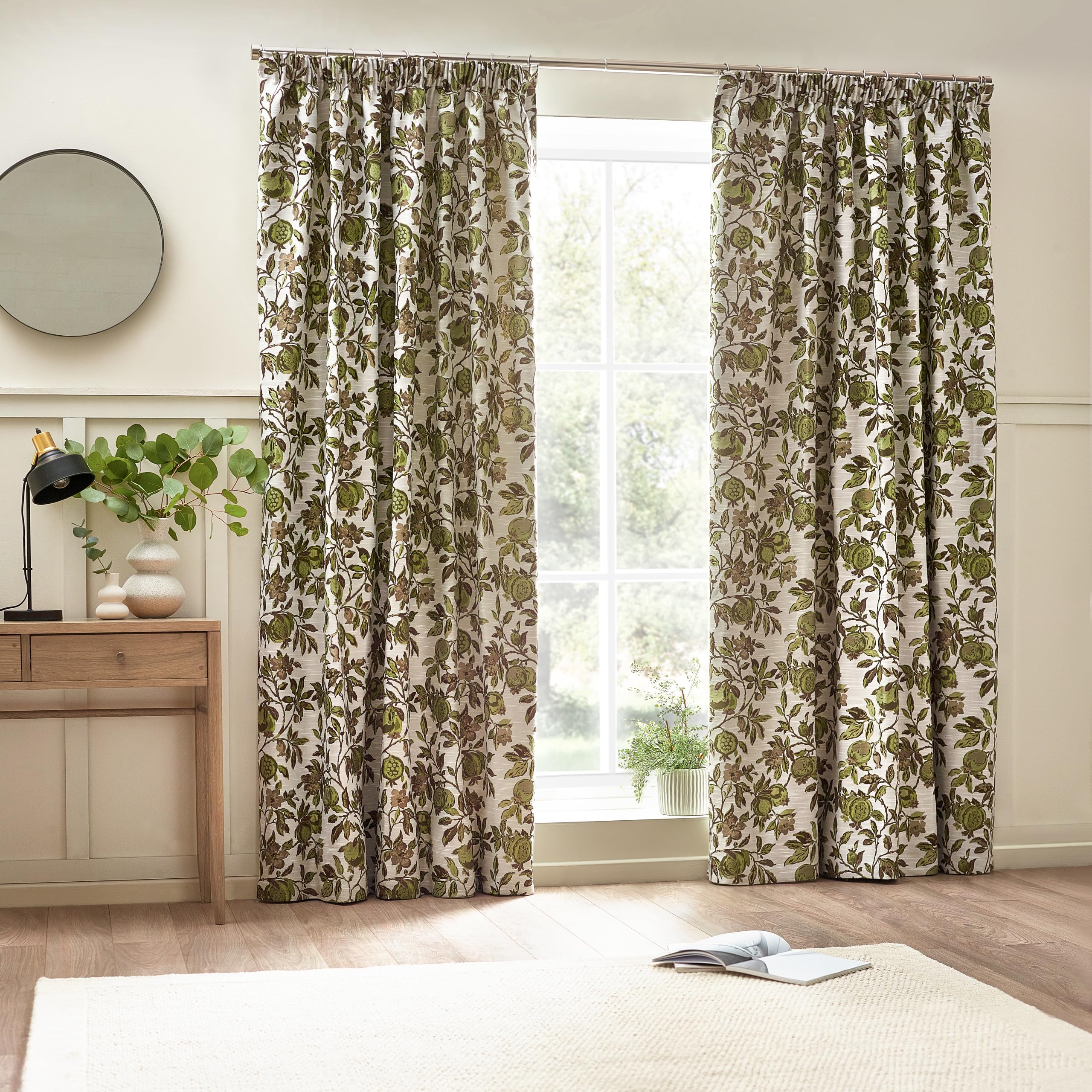furn. Tende plissettate a matita jacquard floreali melograno Wylder