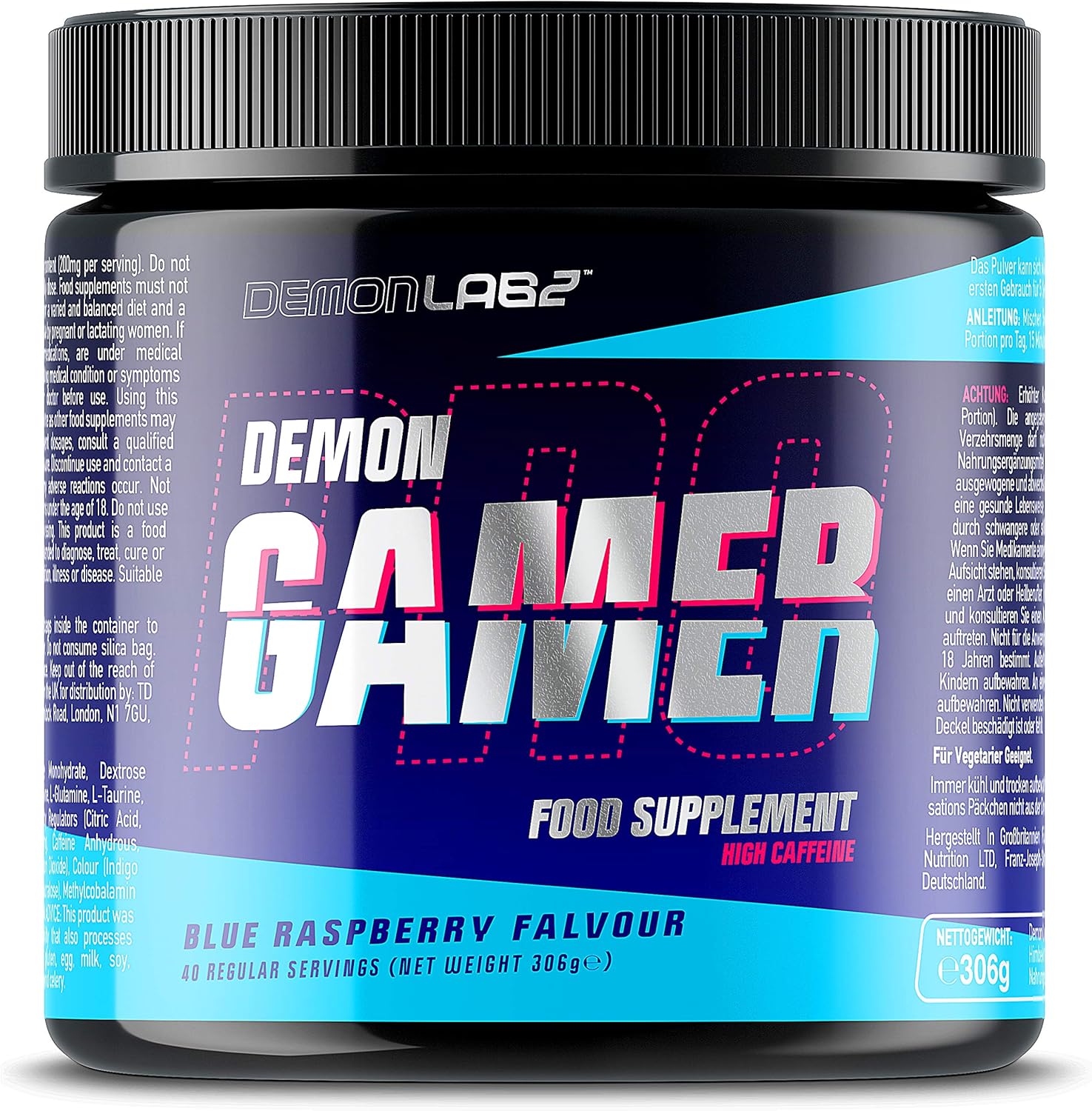 Demon Gamer Gaming Booster Powder with Caffeine Esports Energy