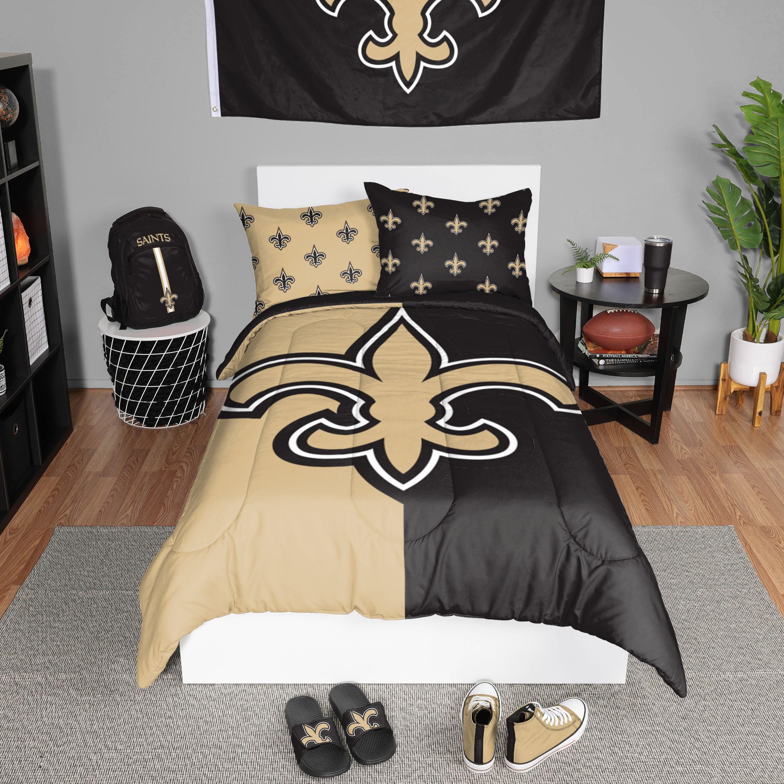 Parure de lit New Orleans Saints couette 3 pièces lit jumeau FOCO