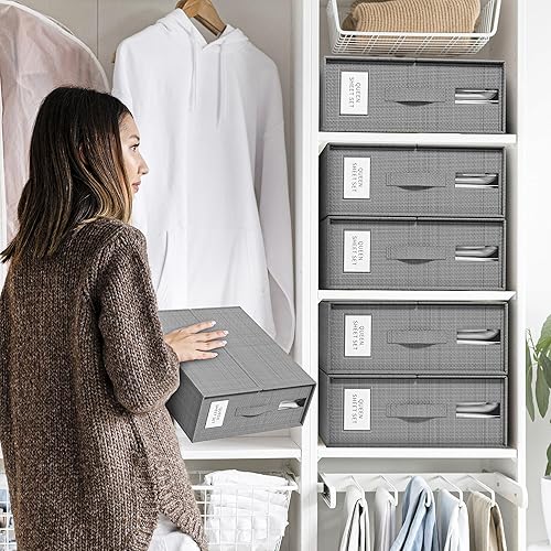 Miniatura 5 de SheetCube - Juego de sábanas organizador de 4 unidades (tamaño Queen o King), organizadores de sábanas plegables y almacenamiento. Organizador de