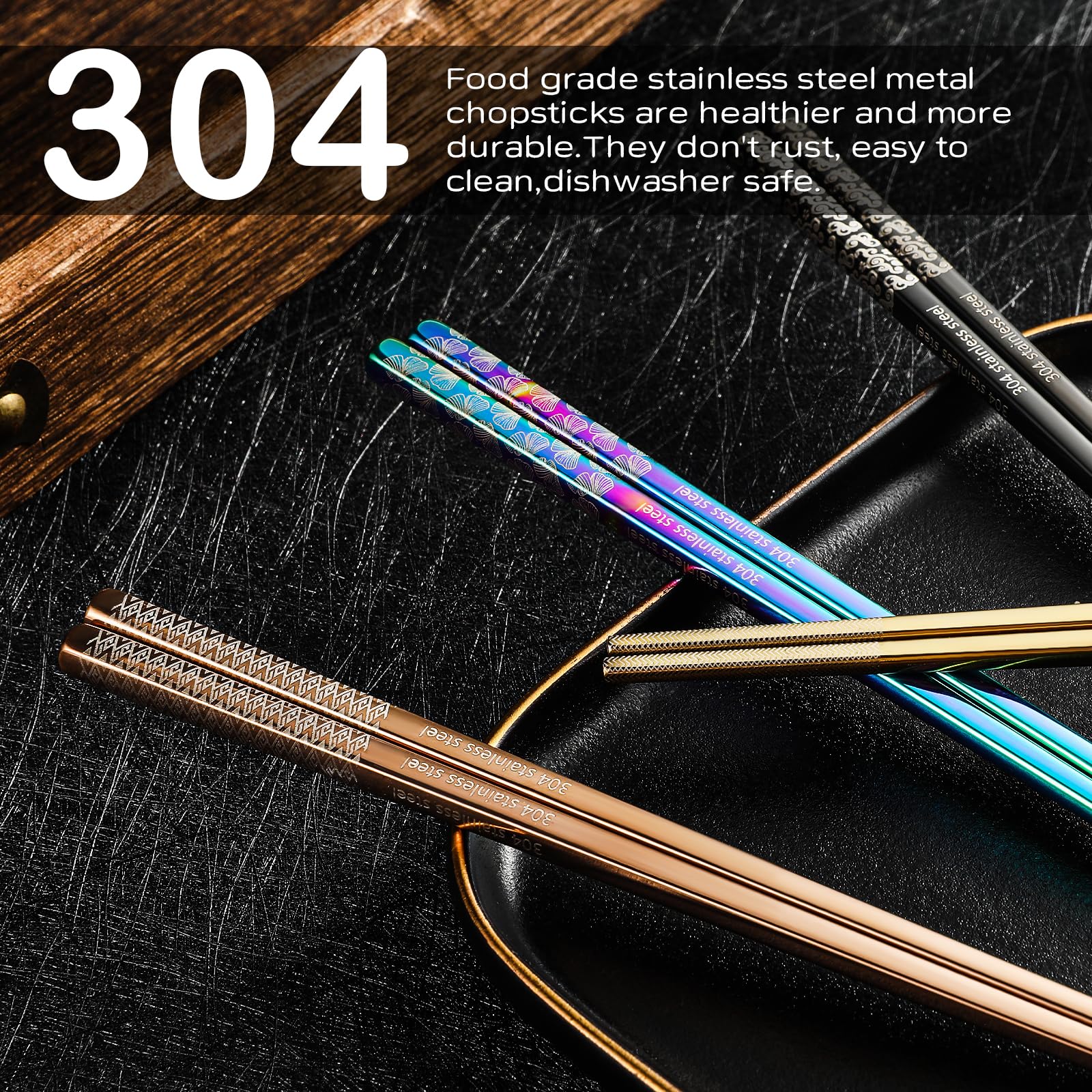 Amazon.com: 8 Pairs Metal Chopsticks Reusable Multicolor Stainless Amazon.com: 8 Pairs Metal Chopsticks Reusable Multicolor Stainless