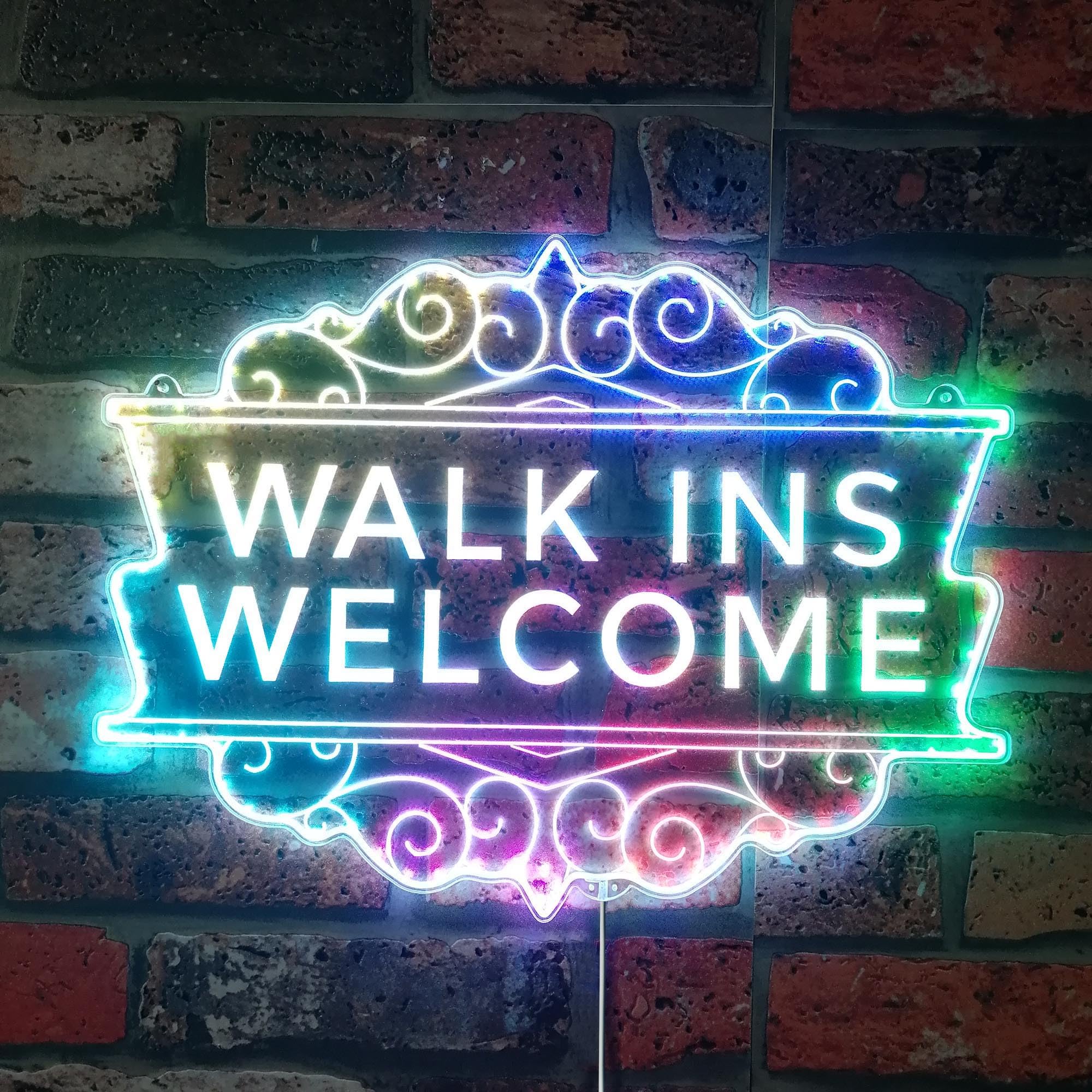 ADVPRO Walk-Ins Welcome OPEN Barber Nail Hair RGB Dynamic Glam LED Sign - Cut-to-Edge Shape - Smart 3D Wall Decoration - Multicolor Dynamic Lighting st06s43-fnd-i0056-c