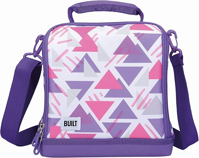 Built Insulated Lunch Bag with The Active Design, Polyester/PEVA, Purple/White, 18.5 x 24 x 26 cm
