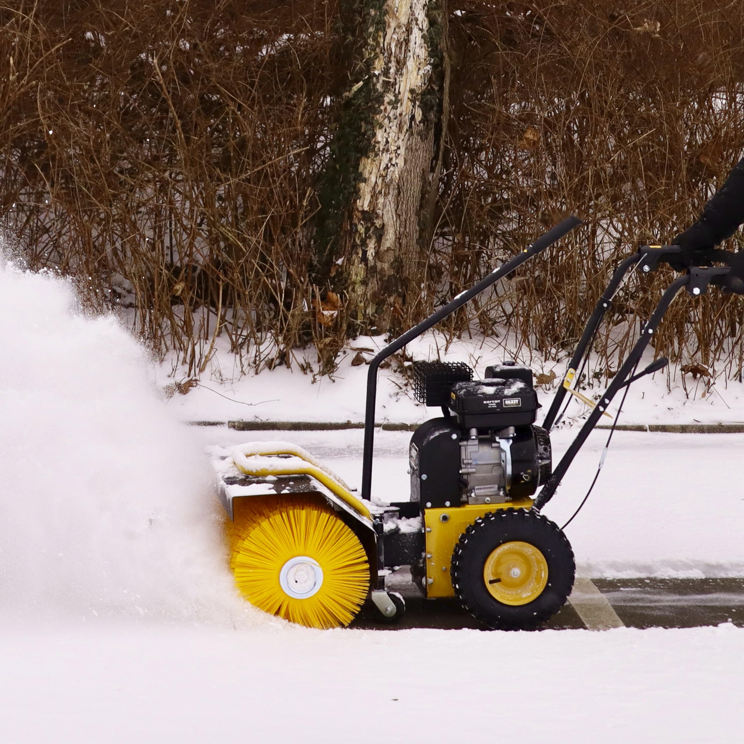 TEXAS Handy Sweep 650TG 2in1 212ccm Kehrmaschine Benzin Motorbesen mit Schneeschild Schneeschieber Schneefräse Schneeräumer mit Antrieb Radantrieb | 60cm | 5,7PS | 4Takt | 3xVor.1xRück.