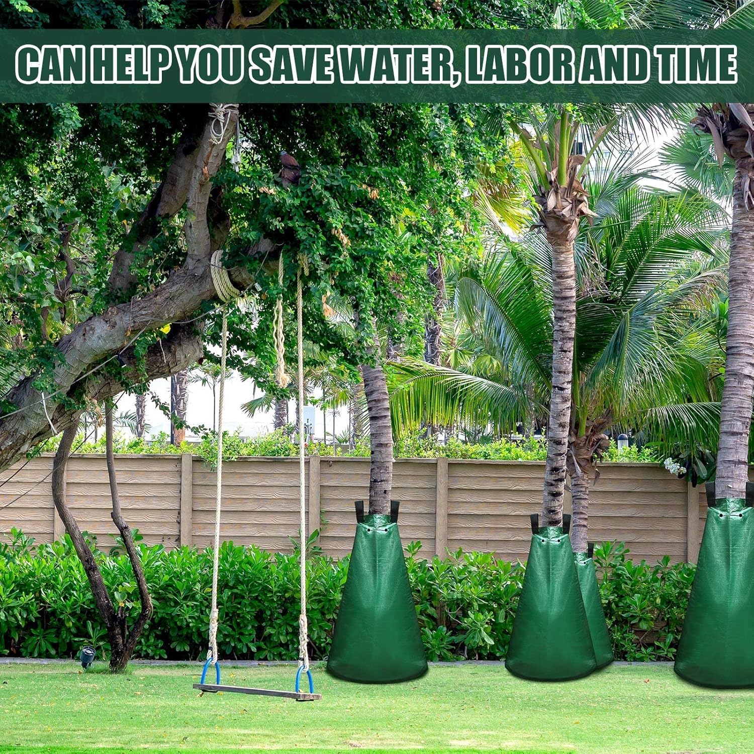 Baumbewässerungssack 75 Liter 10 Stück | Bewässerungssack aus robustem PVC für Bäume | Effiziente Tröpfchenbewässerung mit langsamer Wasserabgabe | UV-beständig und reißfest