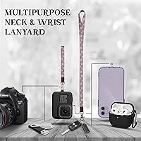 Vista 37 de Soporte de tarjetas de ID 2 en 1, cartera chica multiusos, correa de muñeca extraíble, cordón para cuello, ventana clara, 5 ranuras, para teléfono