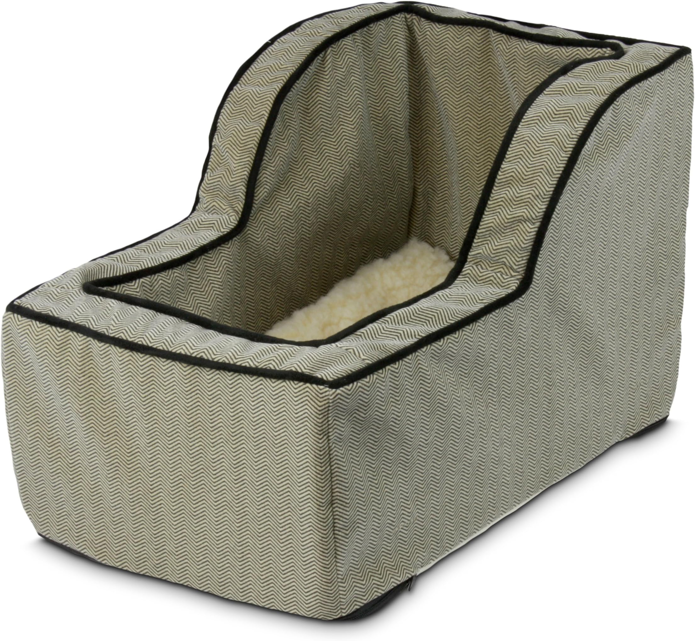 Snoozer Luxury High Back Console Lookout, Herringbone with Black Cording, Large