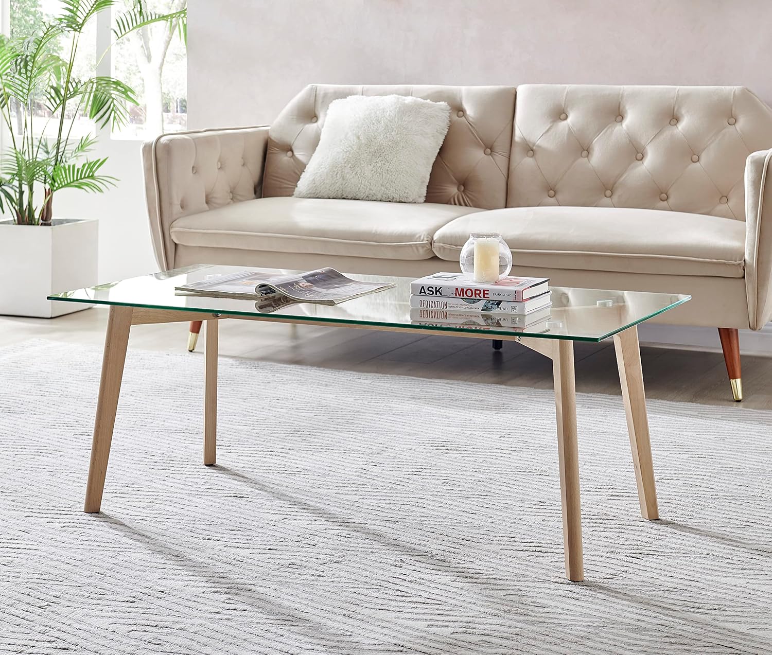 Furniturebox UK Coffee Table Malmo Rectangular Glass Coffee Table