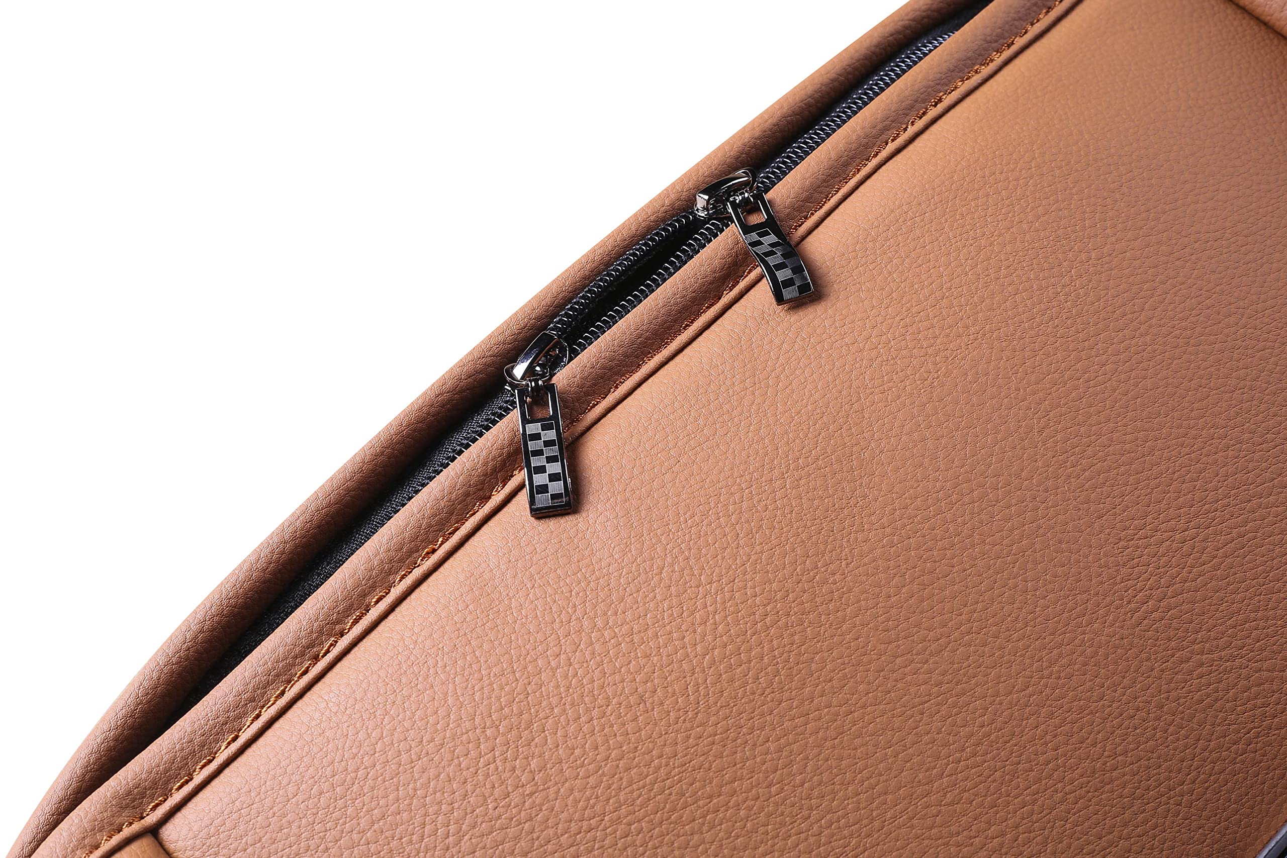 Origen Funda de Asiento Delantero Completa Modelo R2 Camel con Foam de 6 cm. Compatible con Airbag Lateral. Fabricada Universal y Ergonómica.