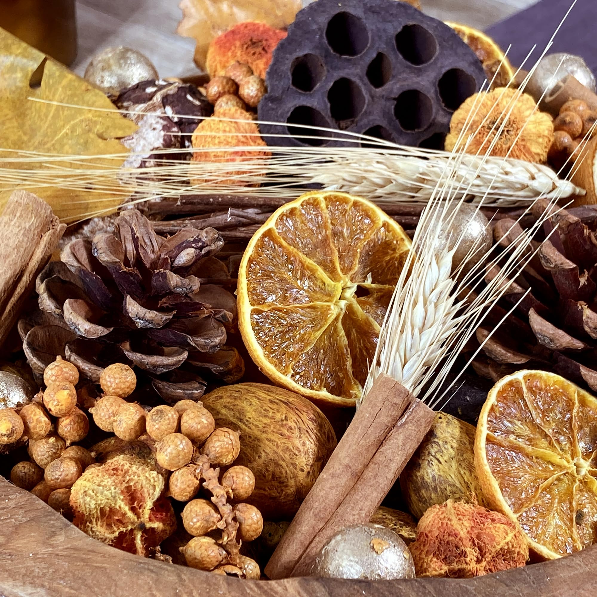 ANDALUCA Jarrón decorativo y relleno de cuenco con fragancia de cosecha de otoño, para decoración del hogar (cosecha de otoño)