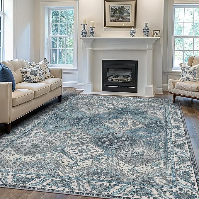 Bavni Rugs for Living Room, Large Non Slip Machine Washable Area Rugs