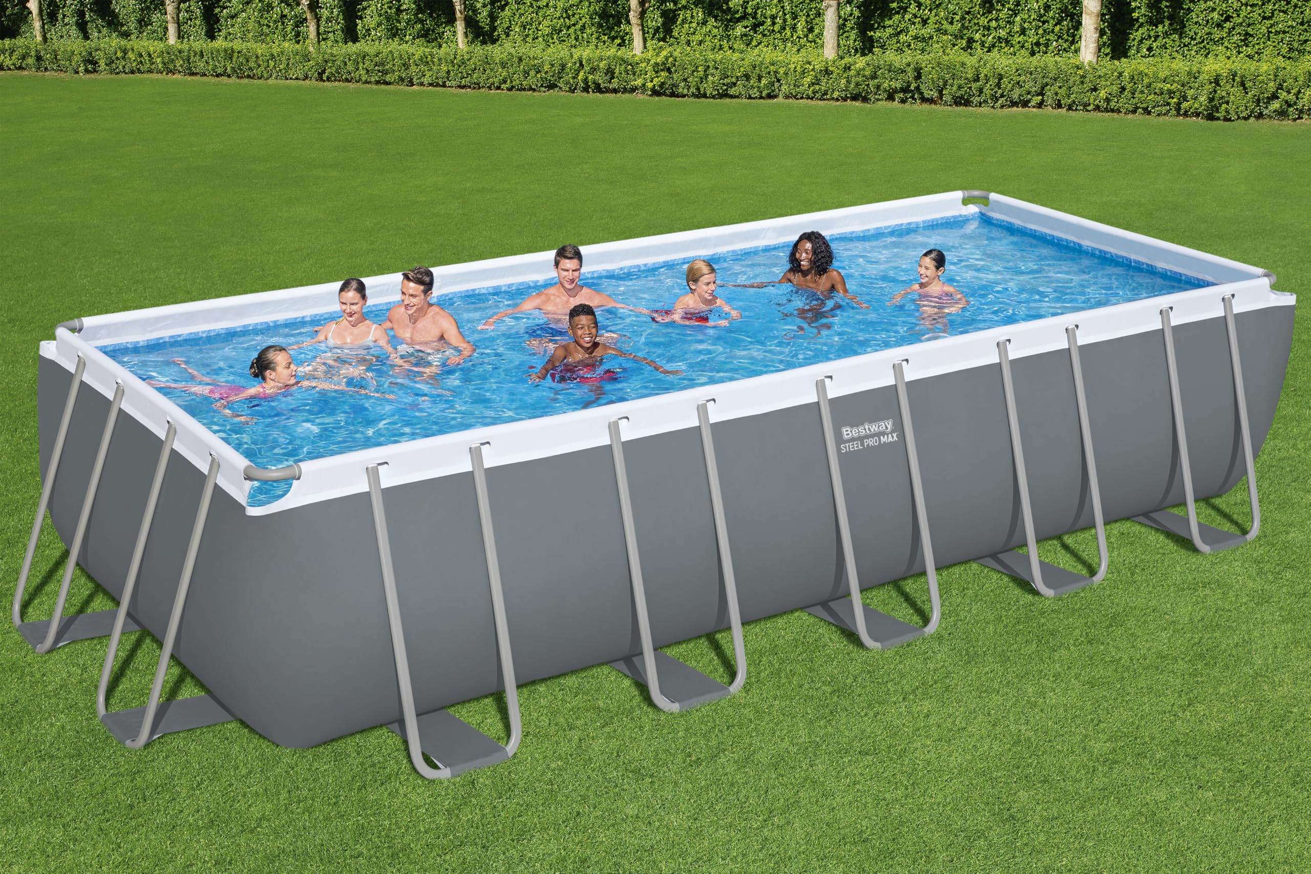 Bestway Power Steel Kit Piscine Hors Sol - 640 cm x 274 cm x 132 cm - Gris foncé