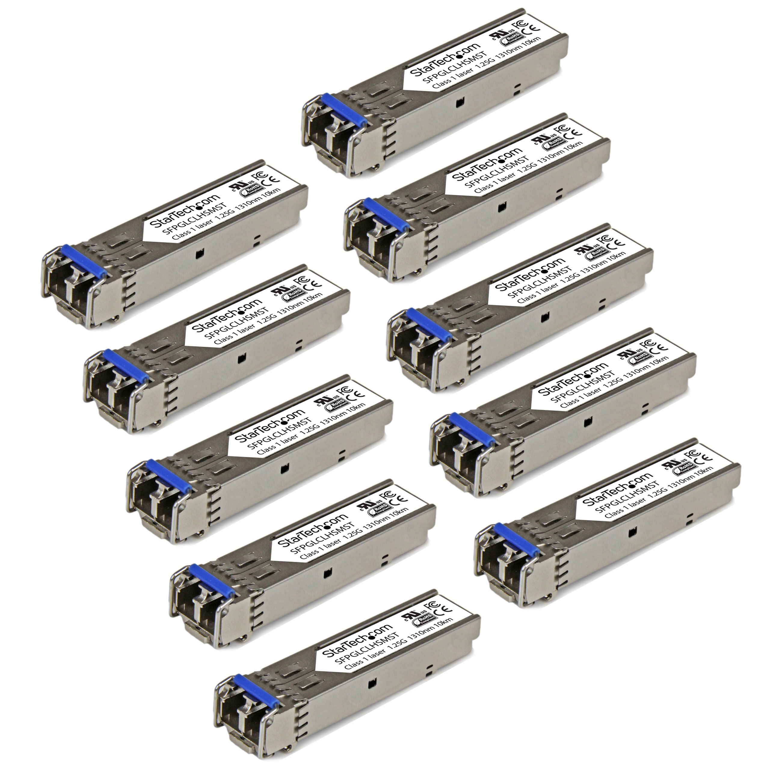 StarTech.com 10-Pack SFP Module, Cisco GLC-LH-SM Compatible, 1000BASE-LX/LH Comp - Picture 6 of 8