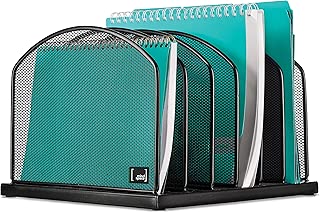 Desktop File Organizer Sorter by Mindspace with 6 Vertical Compartments, Mesh File Office Organizer | Paper Work Divider | The Mesh Collection, Black - coolthings.us