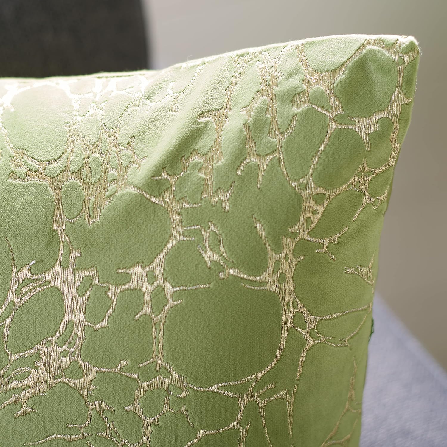 SAFAVIEH Home Collection Brenla Modern Abstract Dark Green Velvet 18-inch Square Decorative Accent Throw Pillow (Insert Included) PLS6530C-1818, 19"x19"