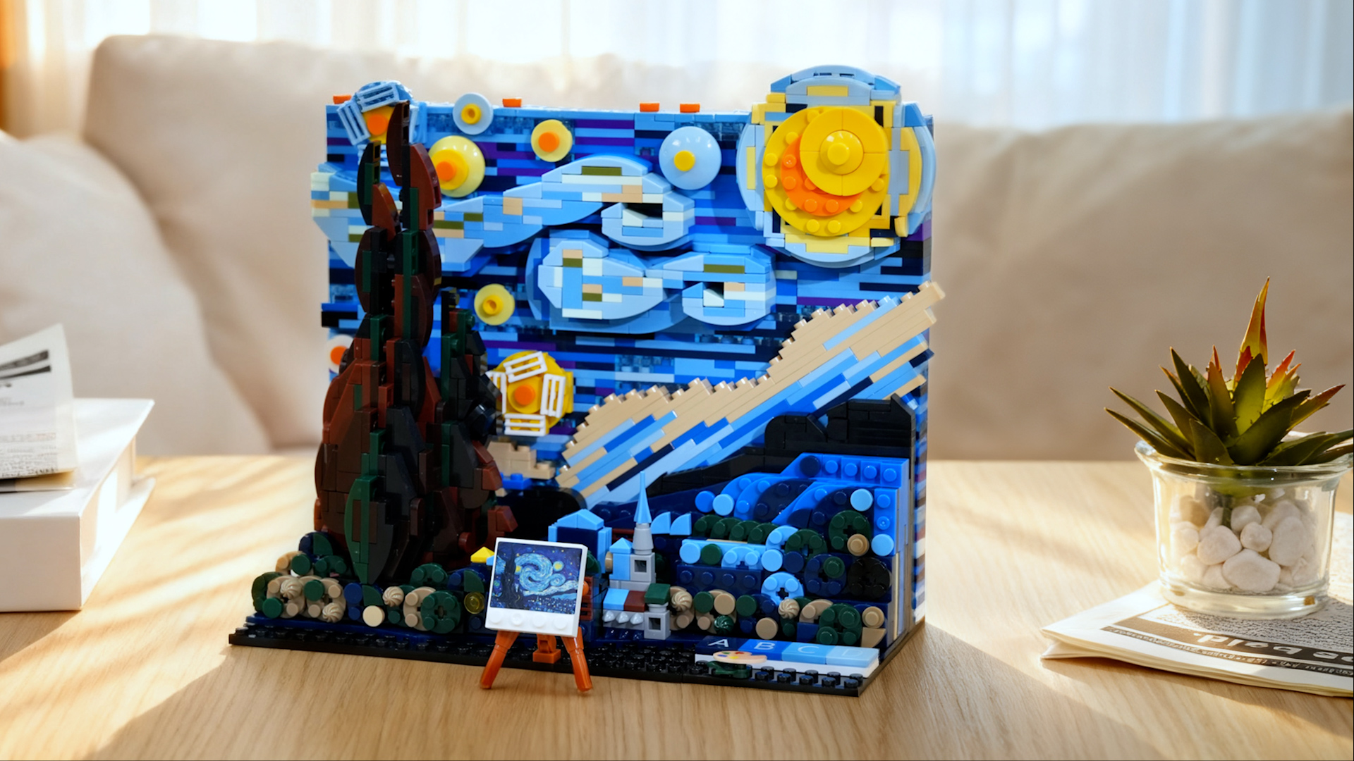 Amazon.com: CUBIMANA The Starry Night Building Set with LED Lights