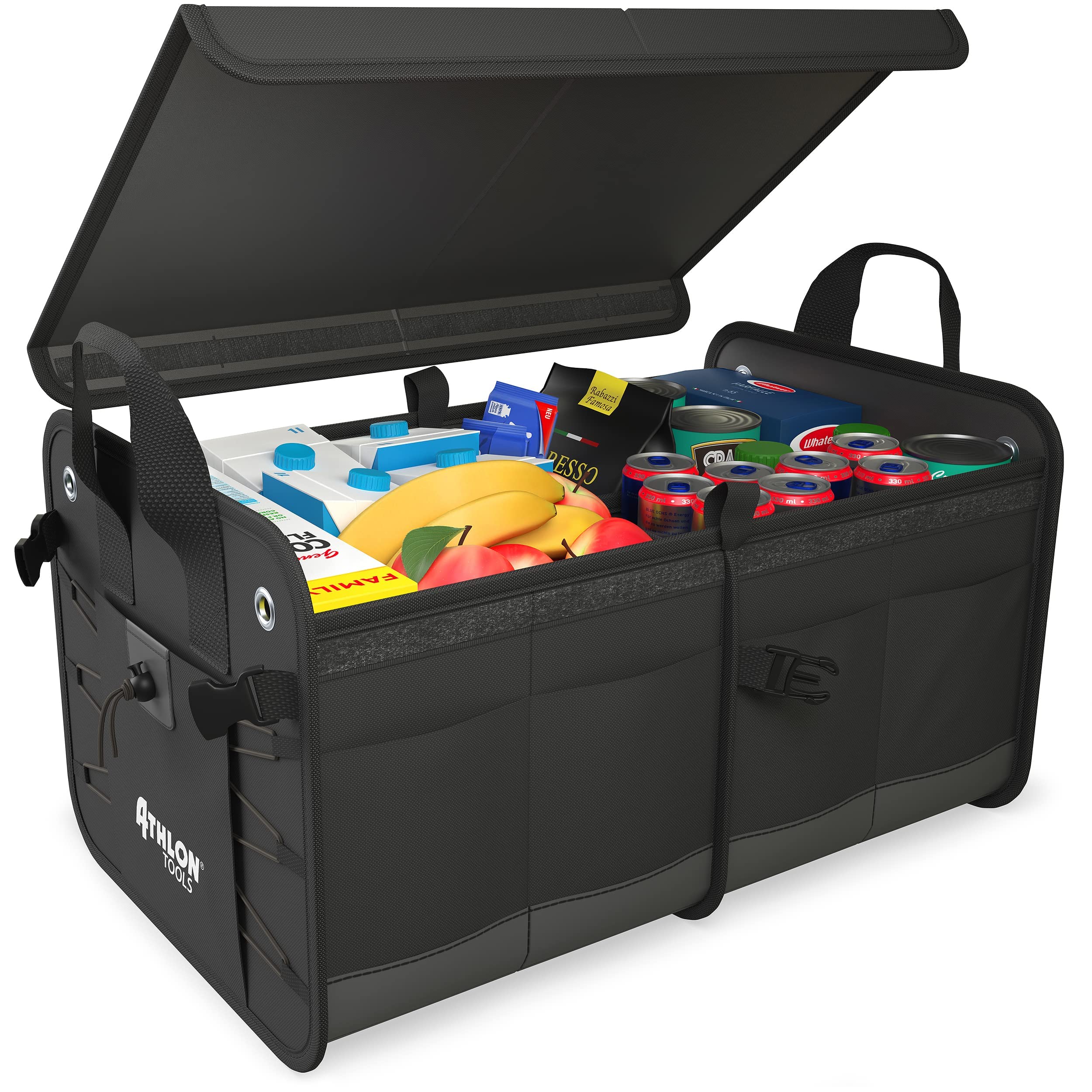 BYZESTY Auto-organizer met bekerhouder, auto-organizer voor kinderen voor bijrijdersstoel, autostoel, organizer, voor- en achterbank, auto-organizer, middenconsole (grijs