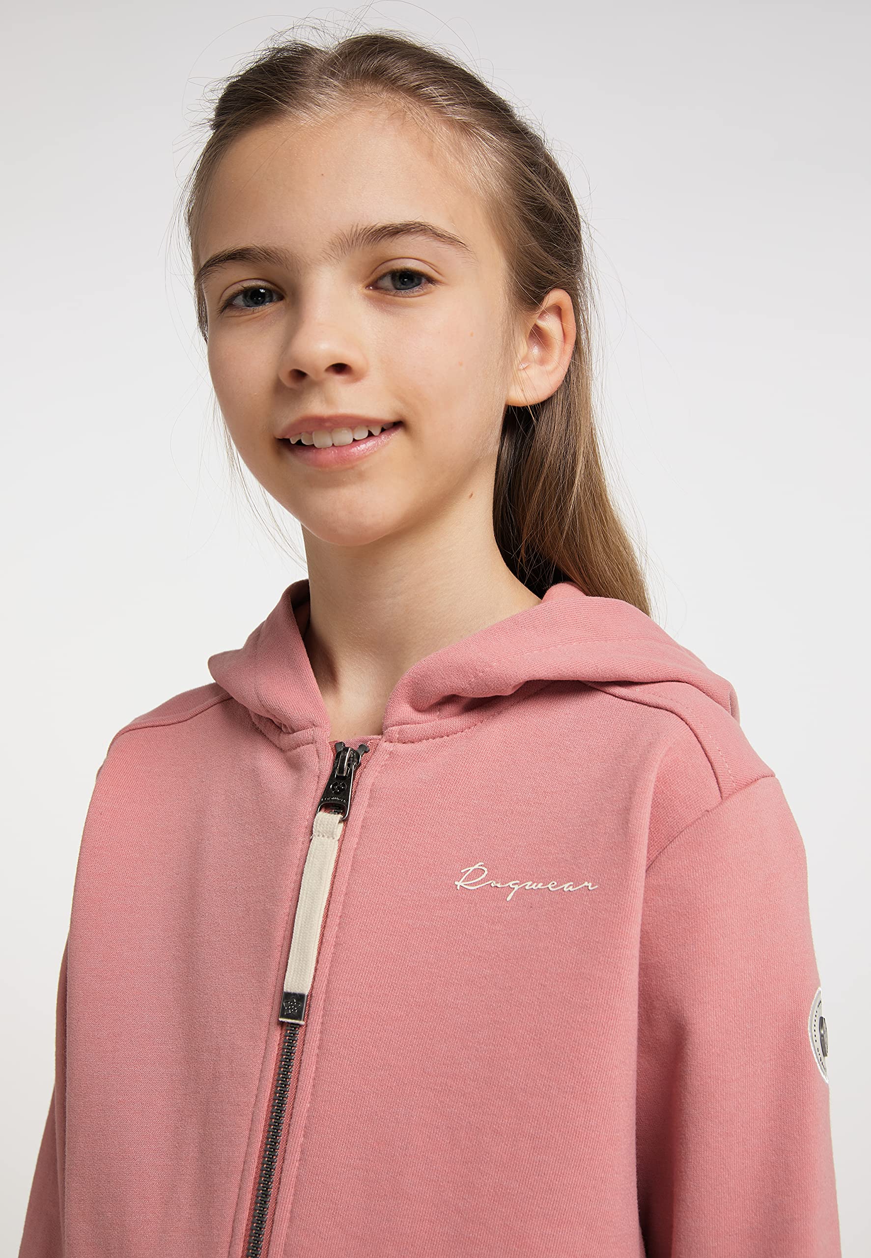 Ragwear Mädchen Sweatjacke oder Hose THEA ZIP ORGANIC Sweatshirt mit Kapuze und Reißverschluss Übergangsjacke Jacke