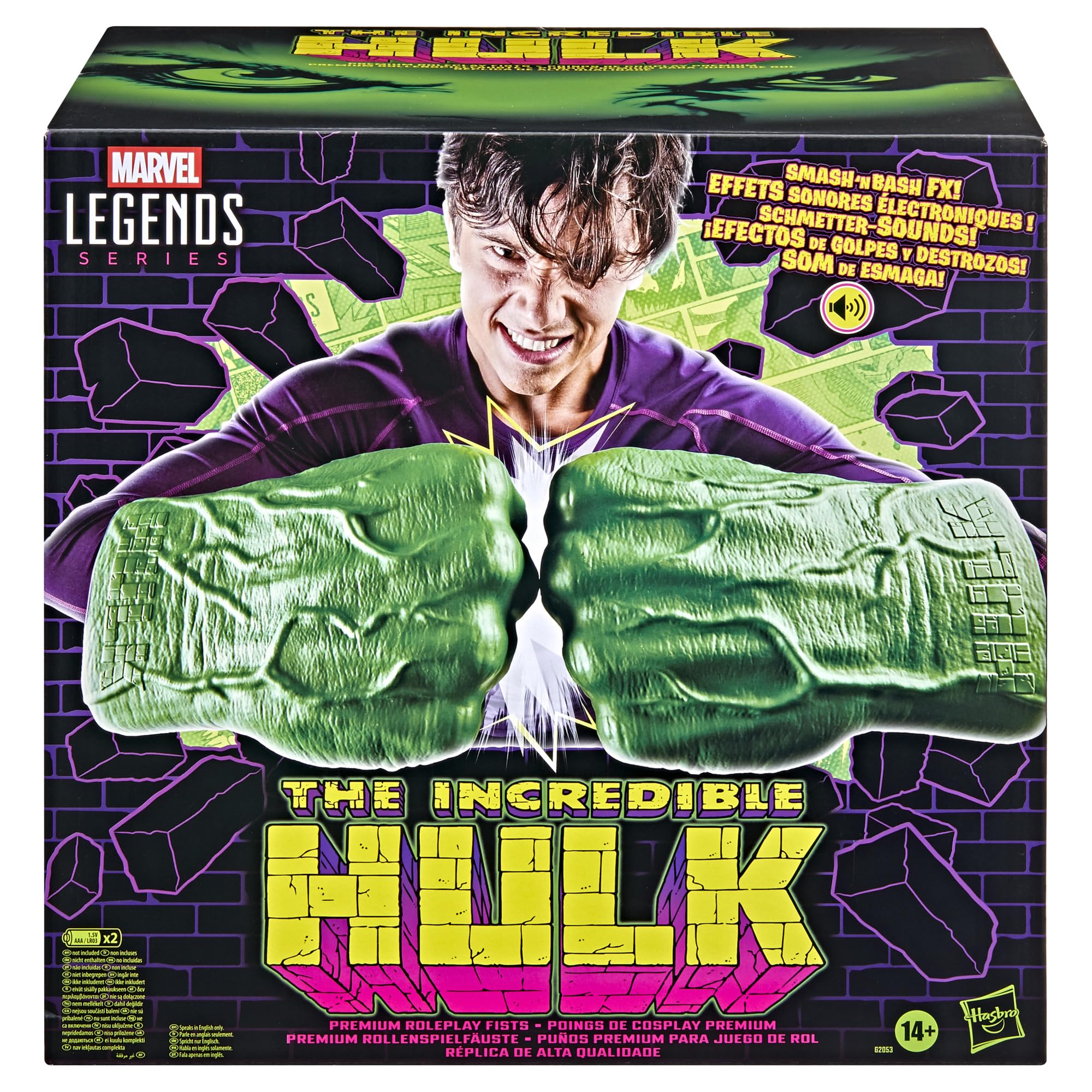Marvel Legends Series Incredible Hulk Premium Rollenspielfäuste mit Schmetter-Sounds, Sammlerobjekte für Erwachsene