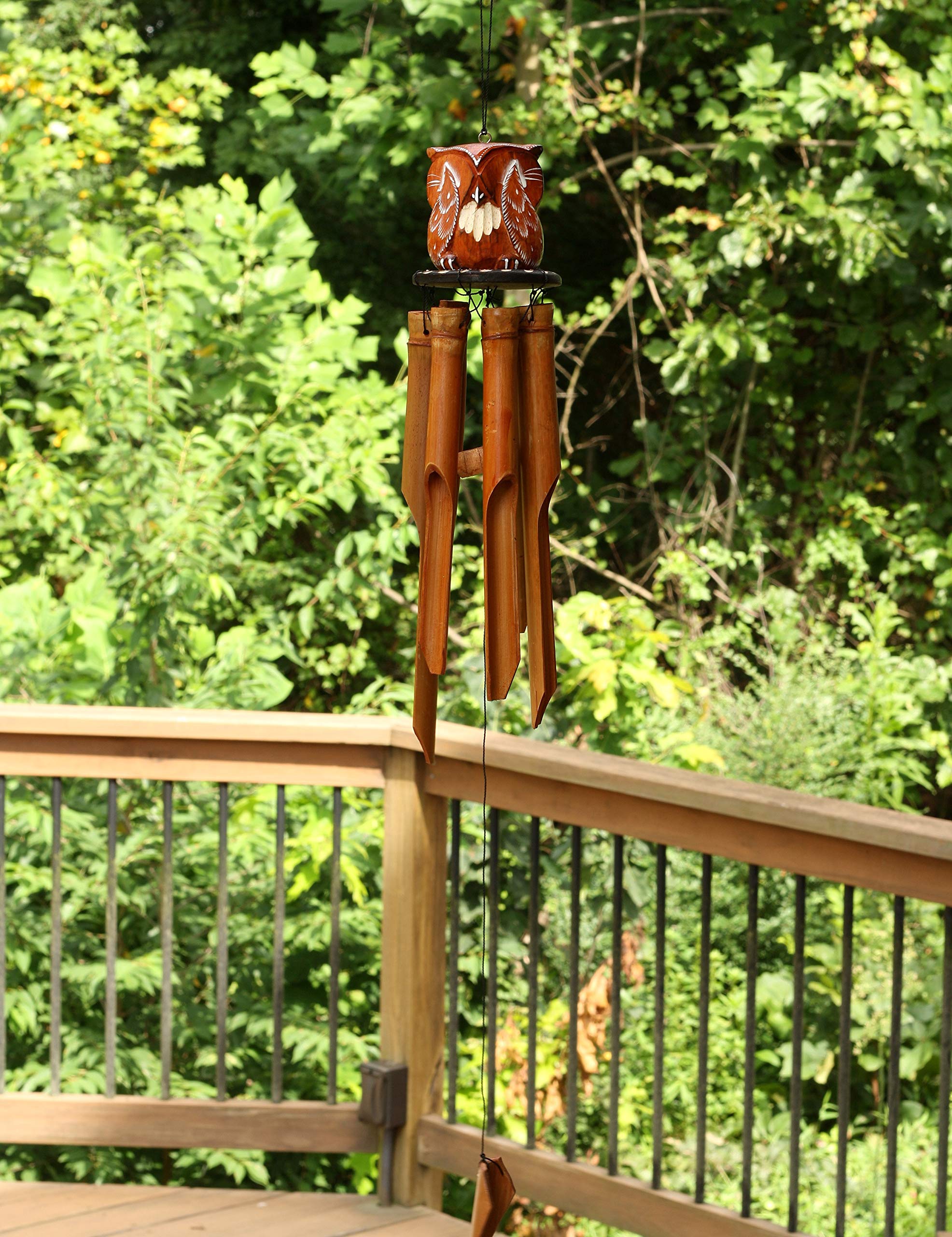 Amazon.com : G6 COLLECTION Handmade Wooden Owl Bamboo Wind