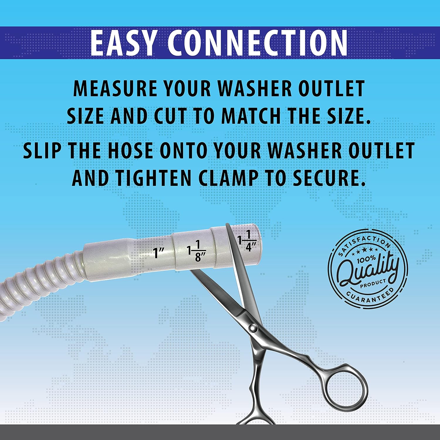 13Ft Washing Machine Drain Hose - Washer Drain Hose Extension Kit - Universal Washing Machine Discharge Hose - Automatic or Portable Washing Machine Hose - Washer Drain Hose Holder and Clamp