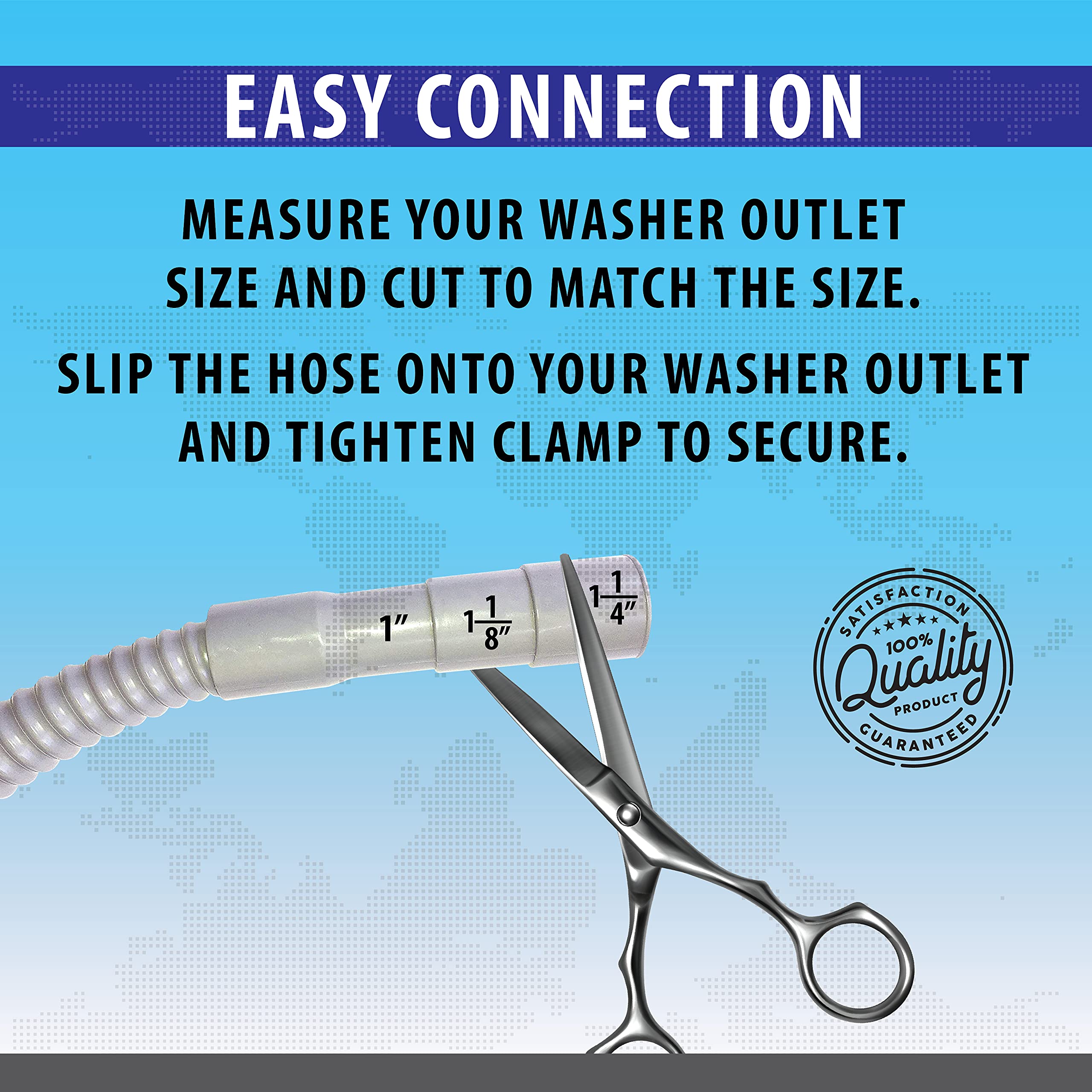 13Ft Washing Machine Drain Hose Washer Drain Hose Extension Kit Universal Washing Machine