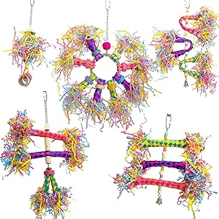 Mandarin Bird Toys 1095 5 Piece Finger Trap Shredding Party by M&M Handmade Foraging Fun, Wonderful Aviary Toys