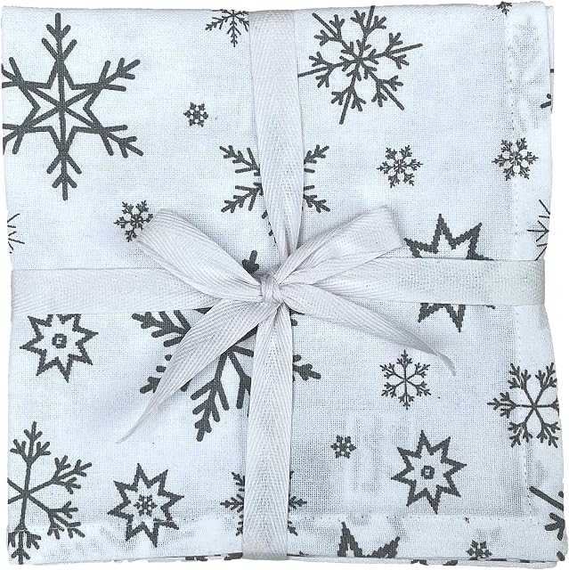 Snowflake Christmas Grey Napkins